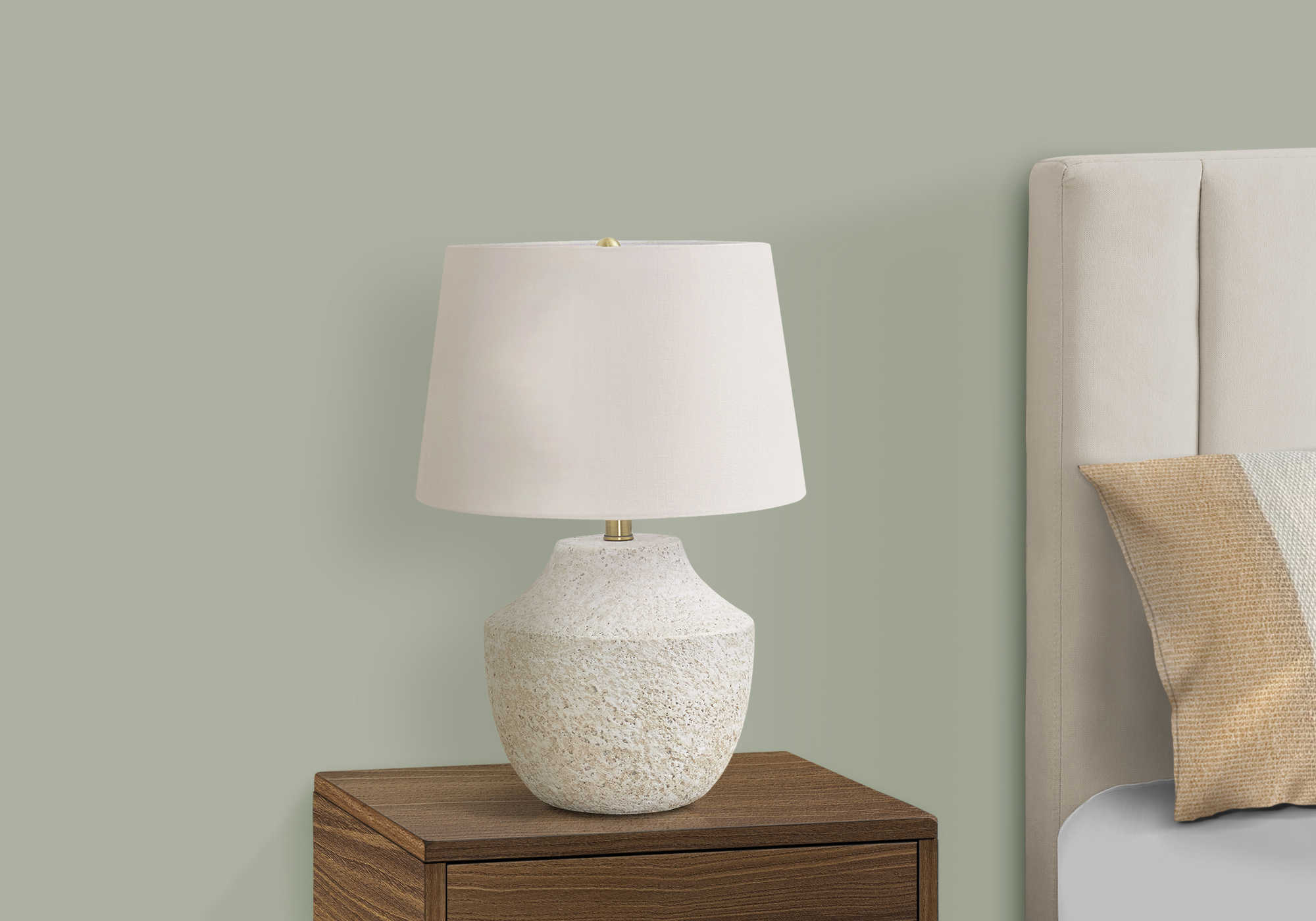 LUMINAIRE - 20"H LAMPE DE TABLE CREME BETON / IVOIRE – I 9729.
