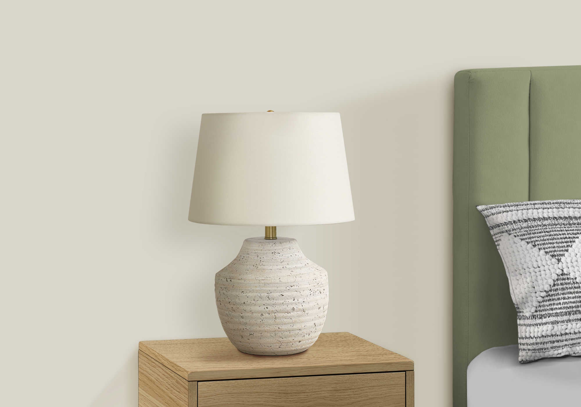 LUMINAIRE - 20"H LAMPE DE TABLE CREME BETON / IVOIRE – I 9730.
