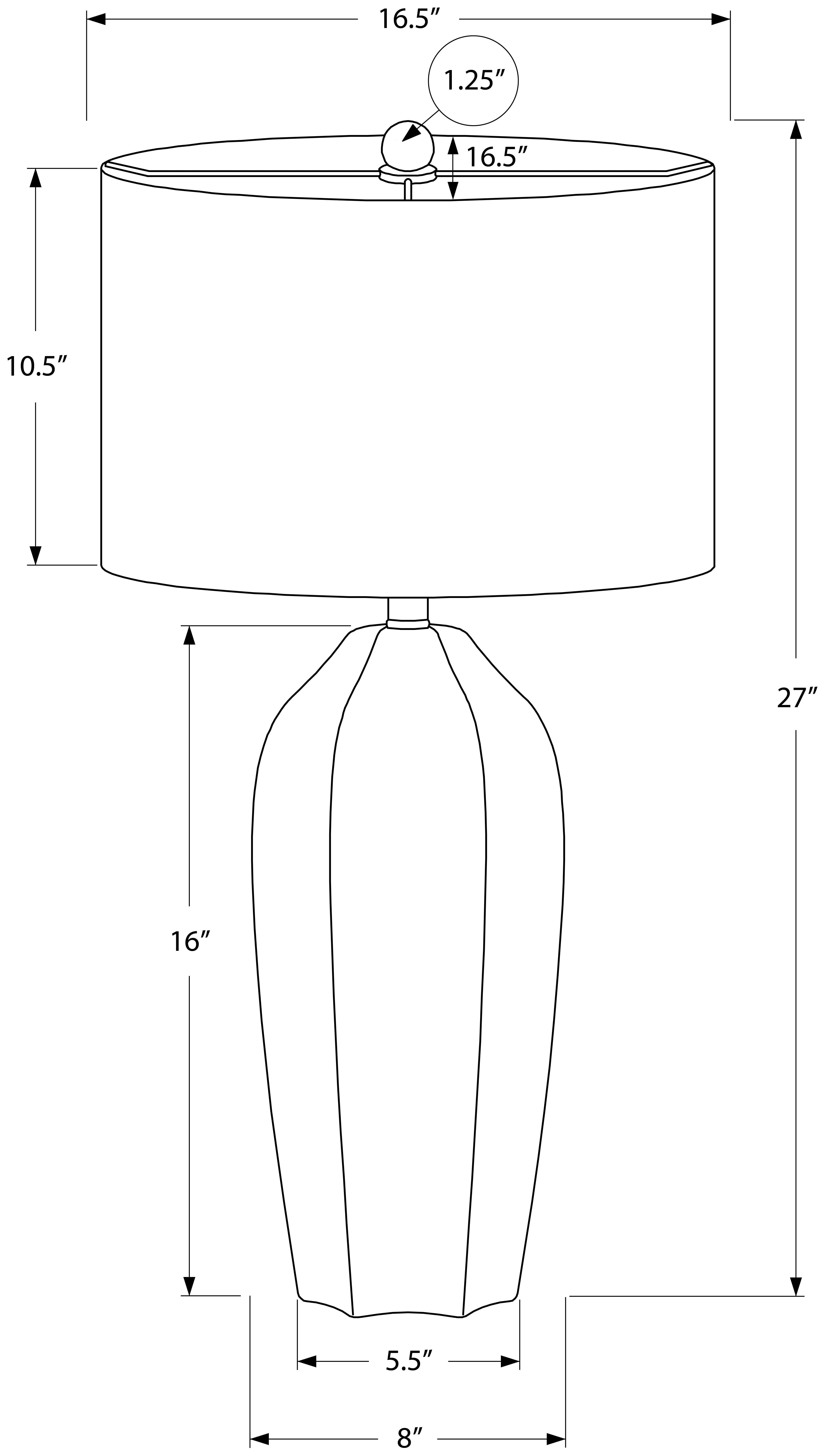 LUMINAIRE - 27"H LAMPE DE TABLE CREME CERAMIQUE / IVOIRE – I 9731.
