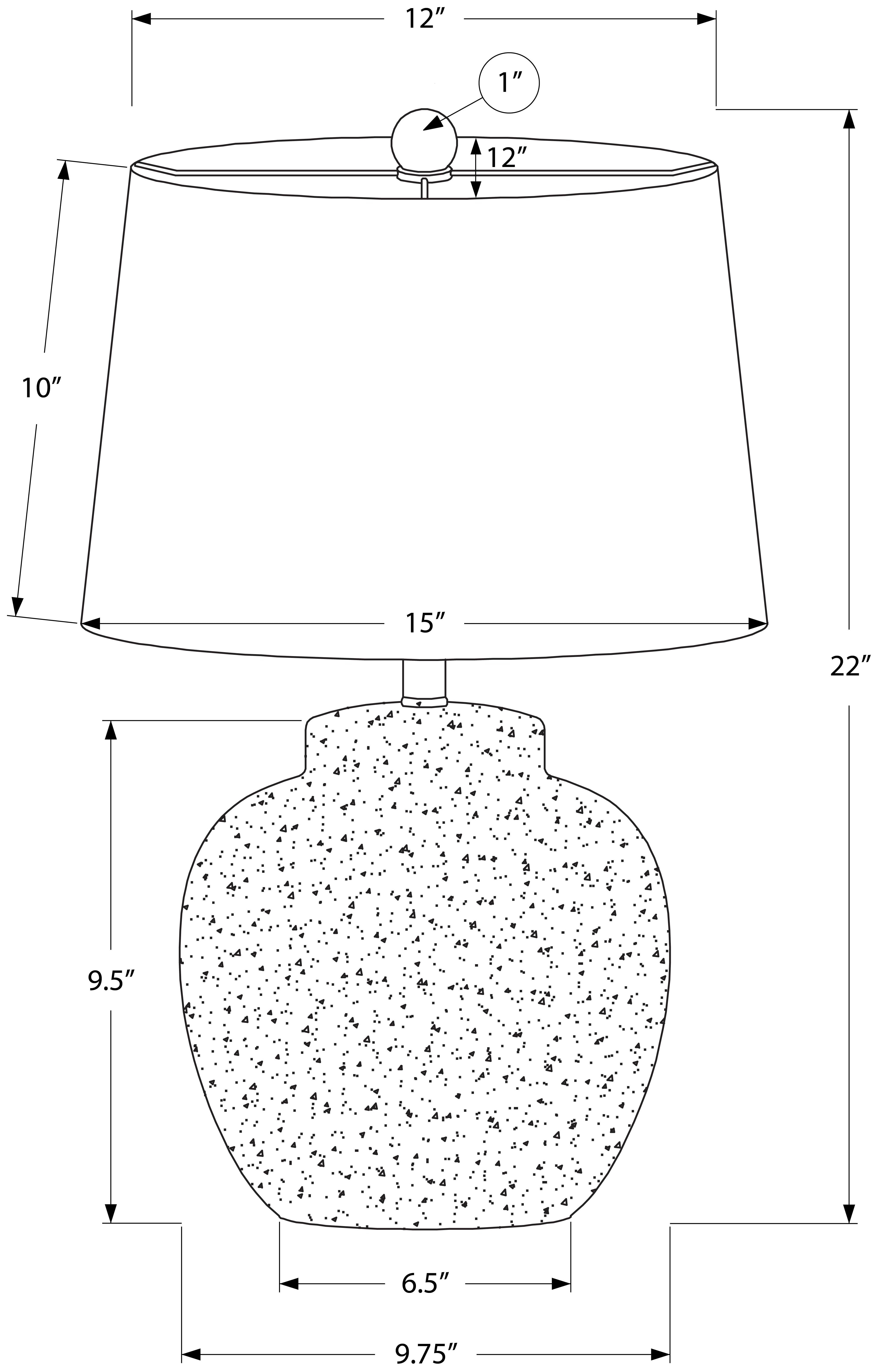 LUMINAIRE - 22"H LAMPE DE TABLE CREME BETON / IVOIRE – I 9732.