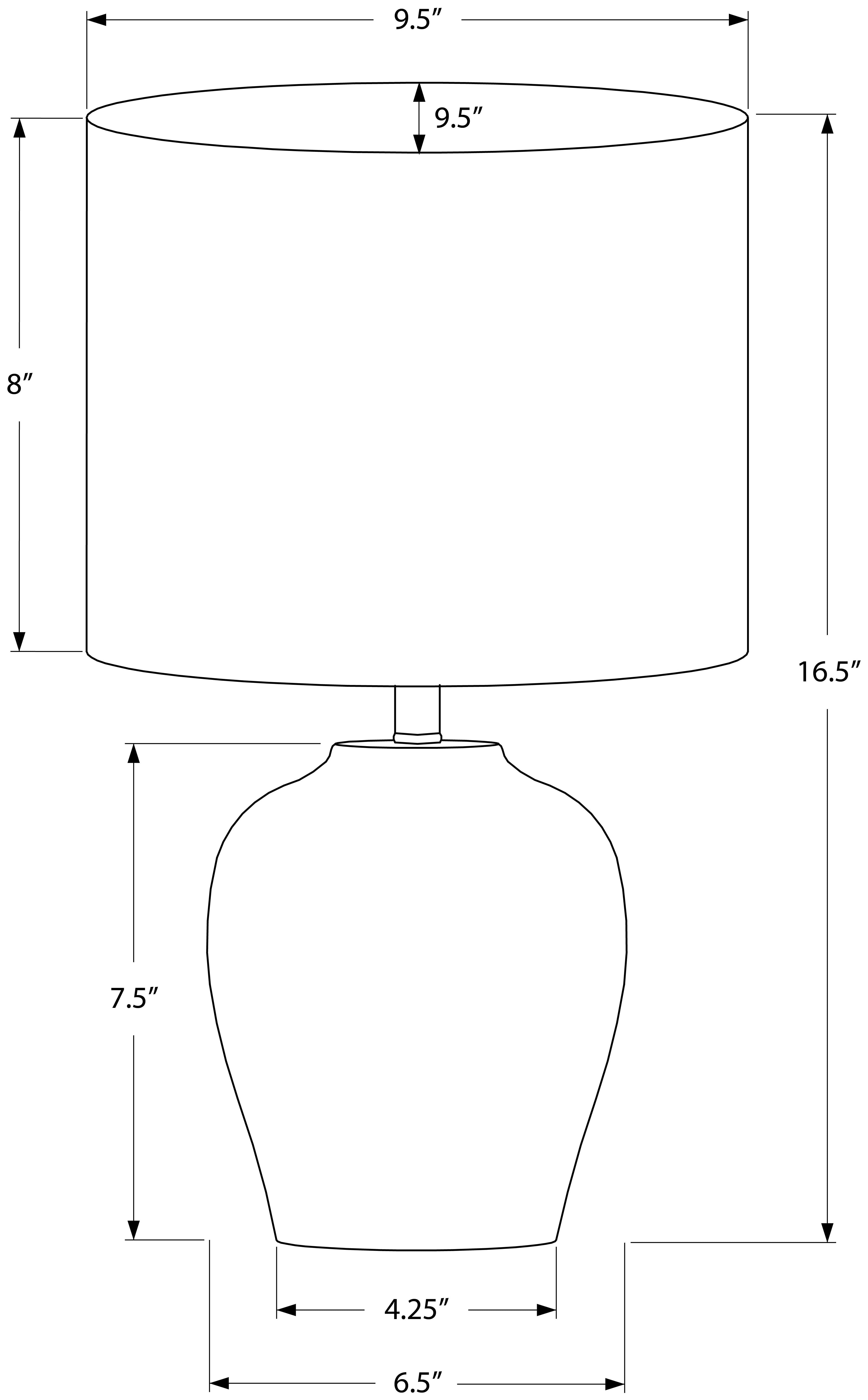 LUMINAIRE - 17"H LAMPE DE TABLE NOIR CERAMIQUE / IVOIRE – I 9738.