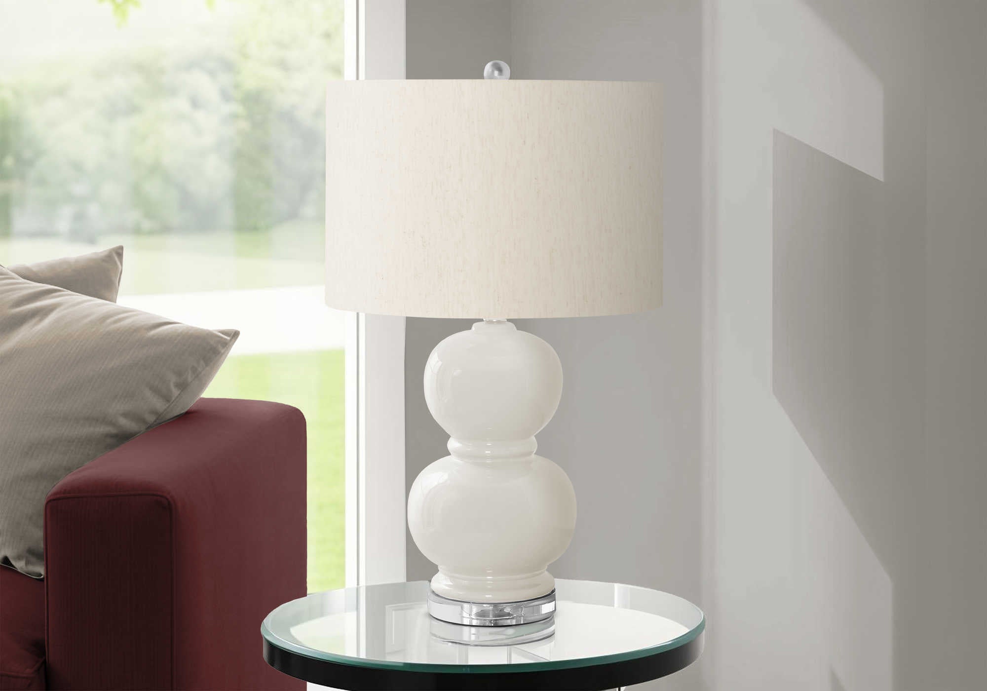 LUMINAIRE - 25"H LAMPE DE TABLE CREME CERAMIQUE / IVOIRE – I 9744.