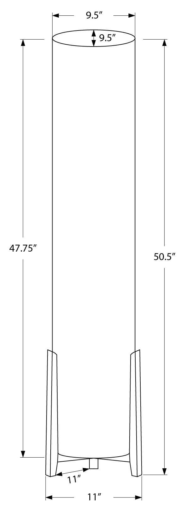 LUMINAIRE - 50"H LAMPE SUR PIED BASE ASPECT BOIS / IVOIRE – I 9755.