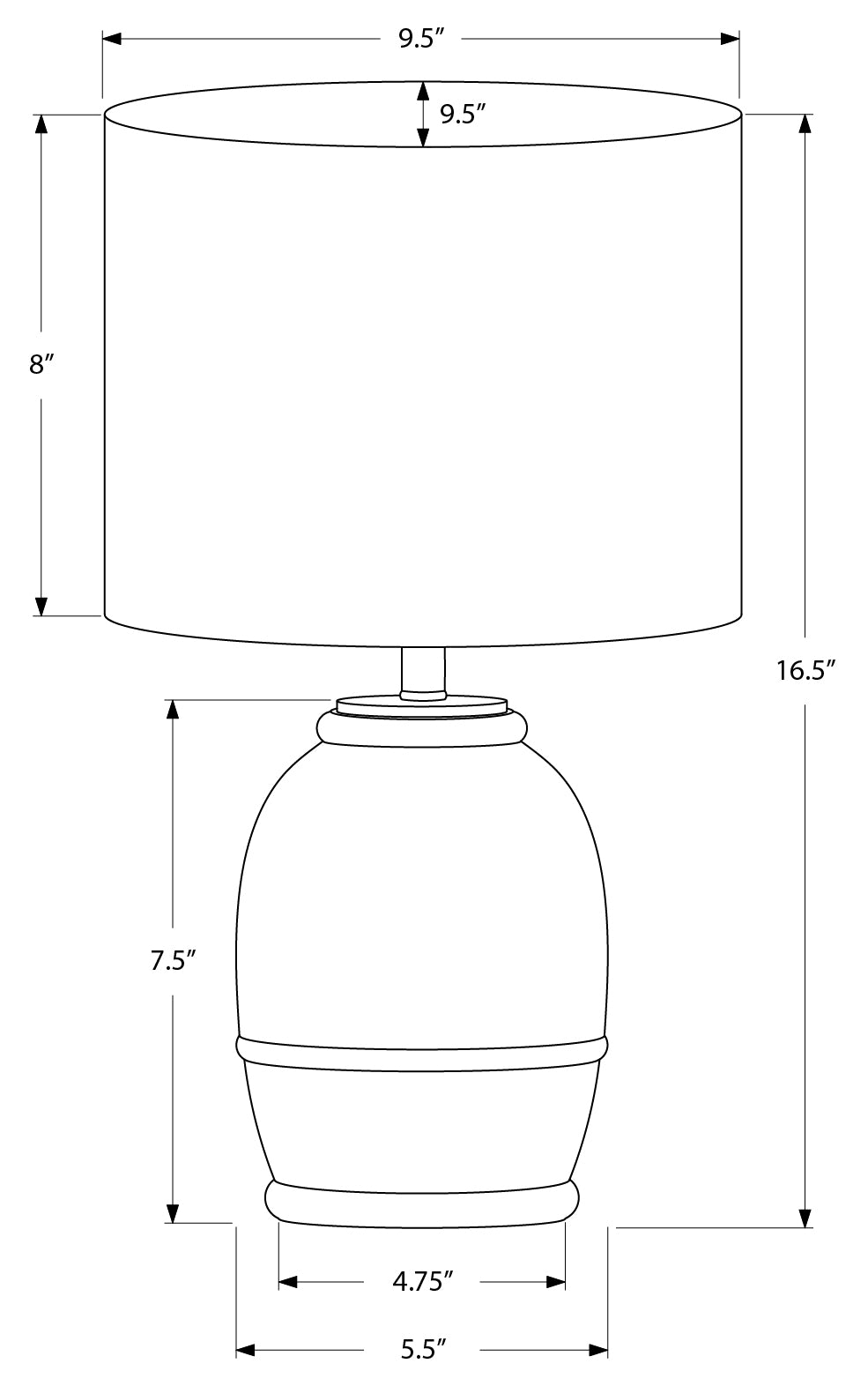 LUMINAIRE - 16"H LAMPE DE TABLE CREME RESINE / BEIGE – I 9765.
