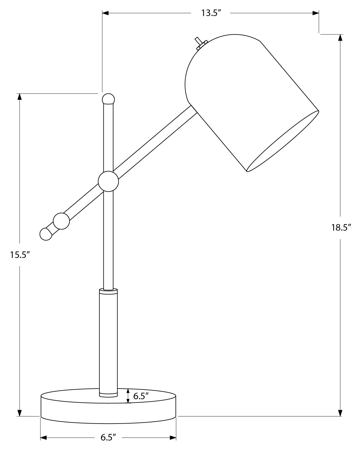 LUMINAIRE - 18"H LAMPE DE TABLE LAITON METAL / NOIR – I 9766.