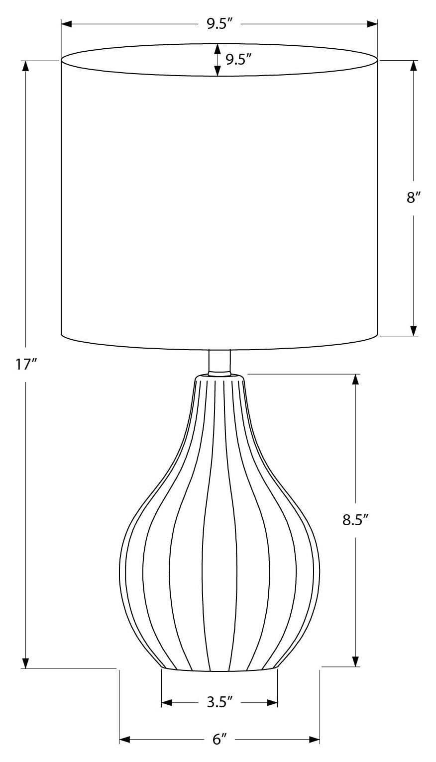 LUMINAIRE - 17"H LAMPE DE TABLE BEIGE CERAMIQUE / IVOIRE – I 9776