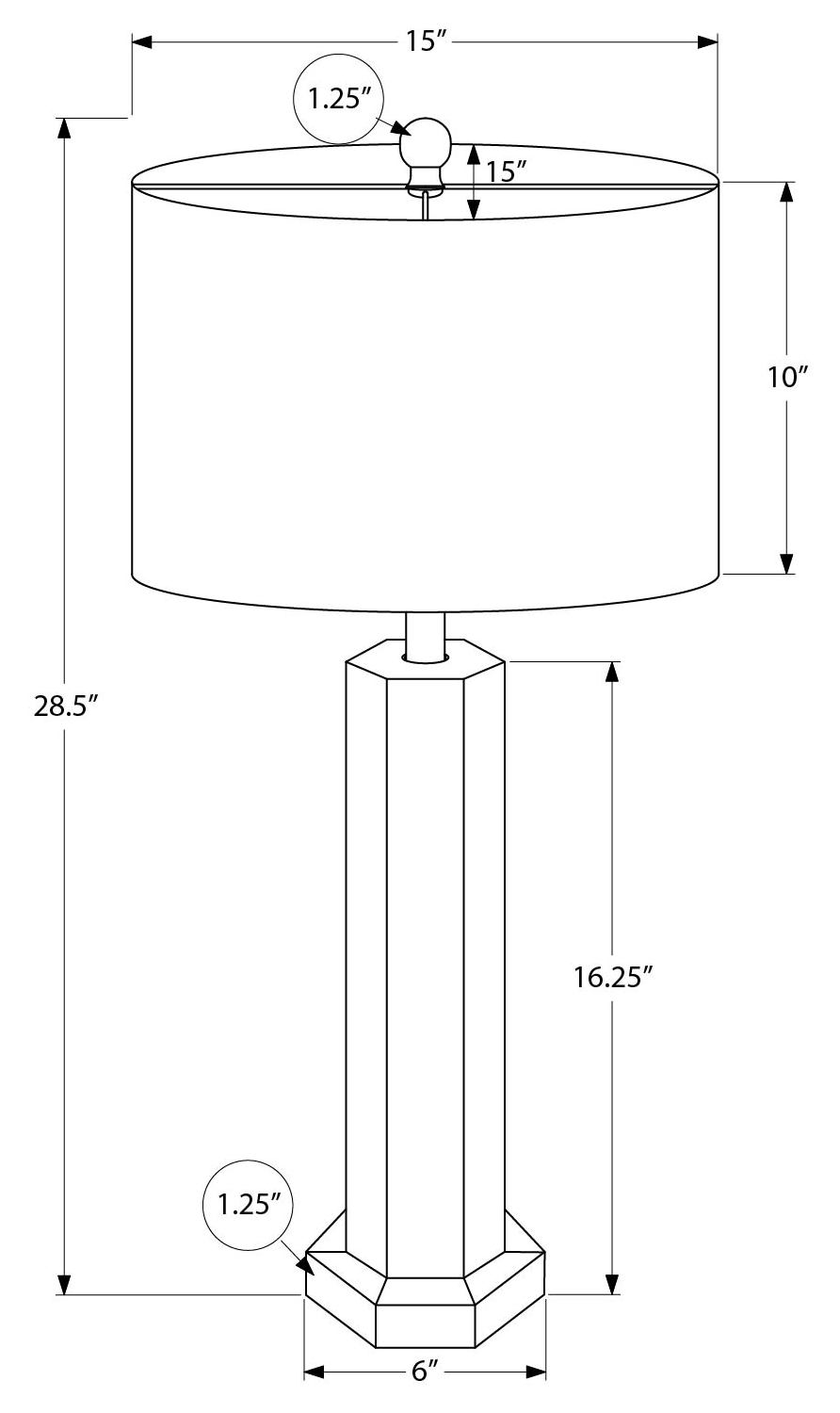 LUMINAIRE - 29"H LAMPE DE TABLE MIROIR / IVOIRE – I 9811