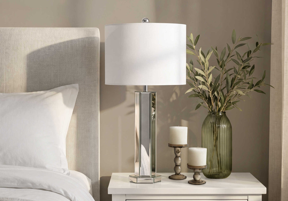 LUMINAIRE - 29"H LAMPE DE TABLE MIROIR / IVOIRE – I 9811