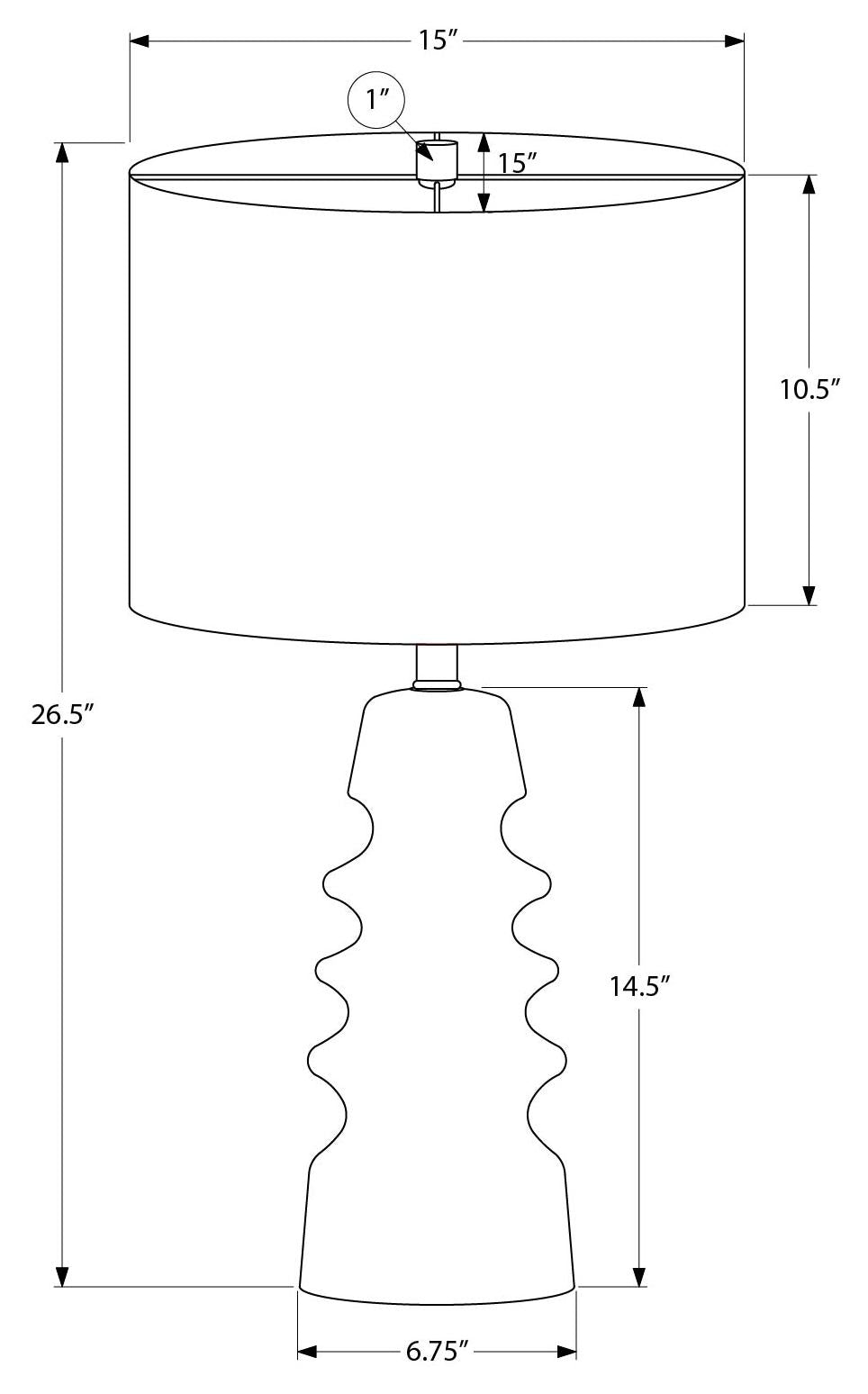 LUMINAIRE - 27"H LAMPE DE TABLE VERT CERAMIQUE / IVOIRE – I 9814