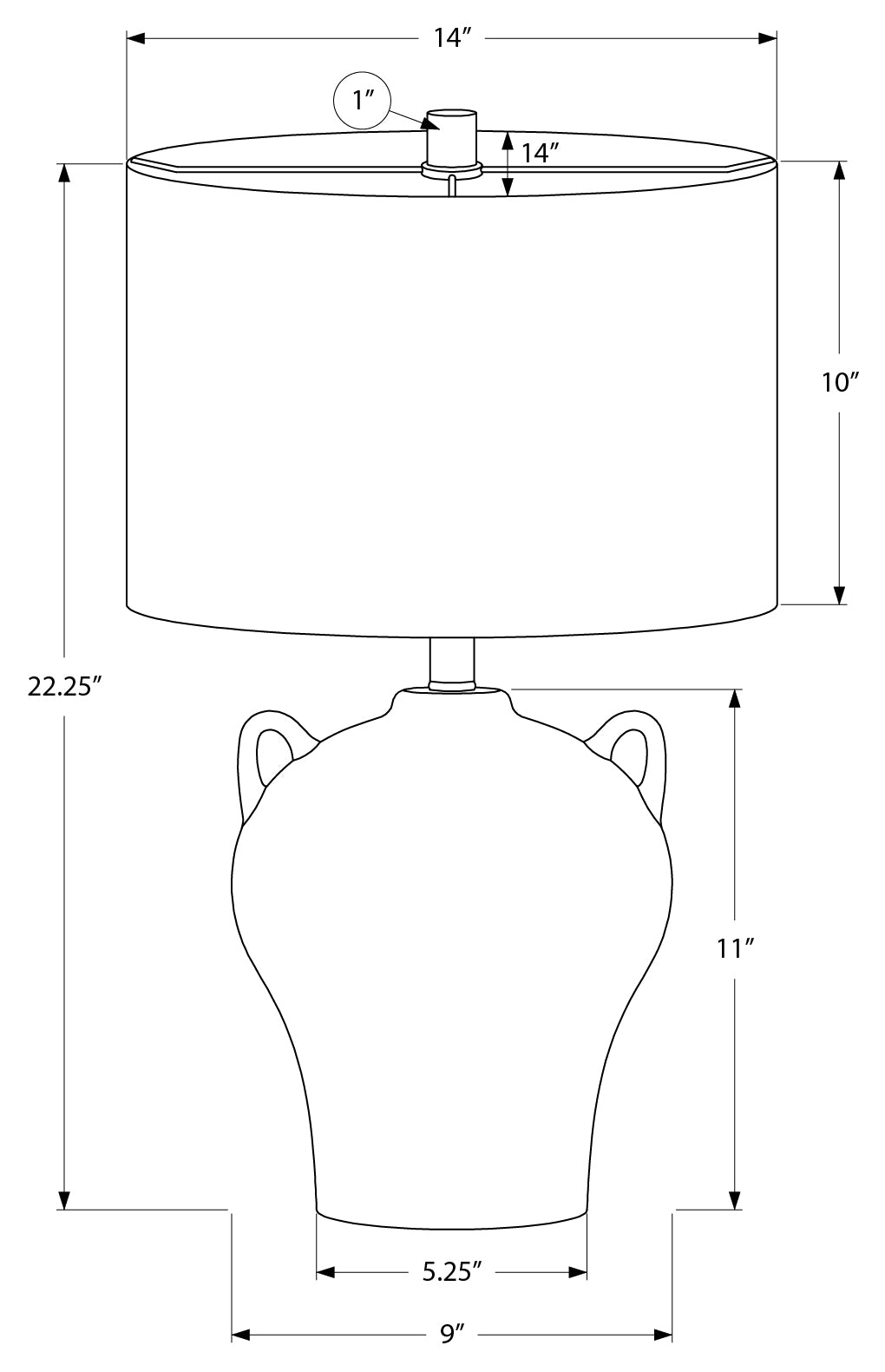 LUMINAIRE - 22"H LAMPE DE TABLE BEIGE CERAMIQUE / BEIGE – I 9884