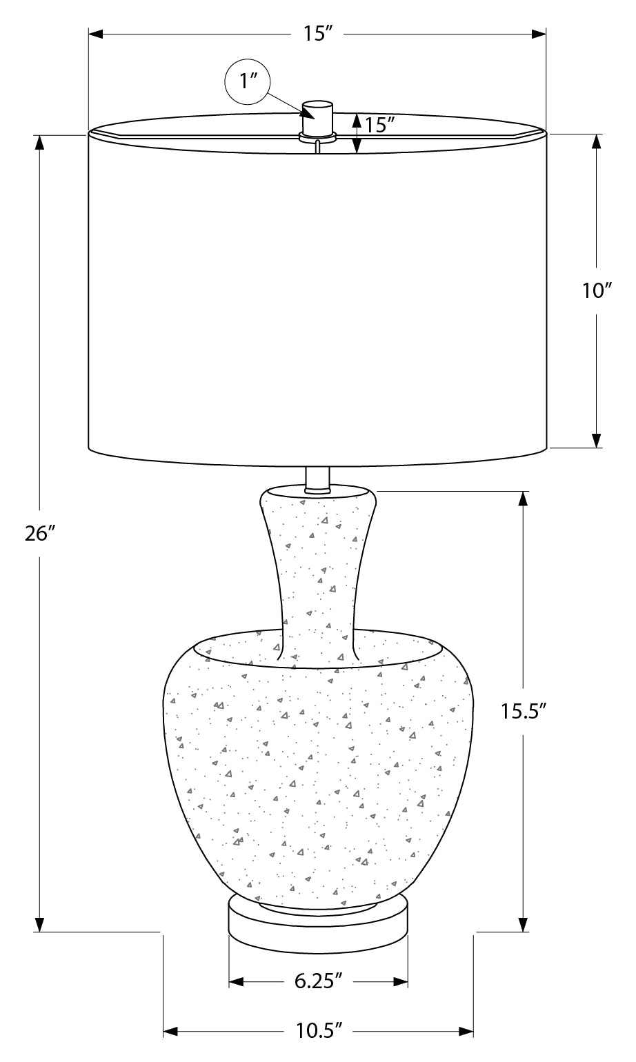 LUMINAIRE - 26"H LAMPE DE TABLE ARGENT EN VERRE / IVOIRE – I 9897