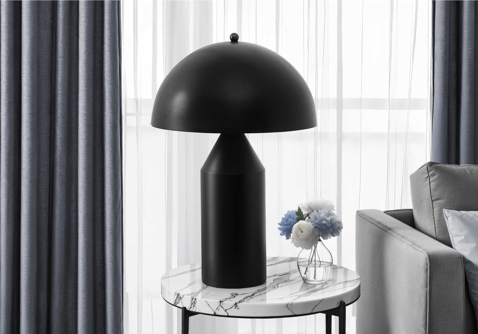 LUMINAIRE - 23"H LAMPE DE TABLE NOIR METAL – I 9952