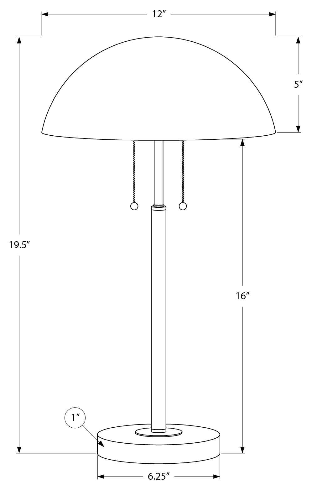 LUMINAIRE - 20"H LAMPE DE TABLE NOIR METAL – I 9953