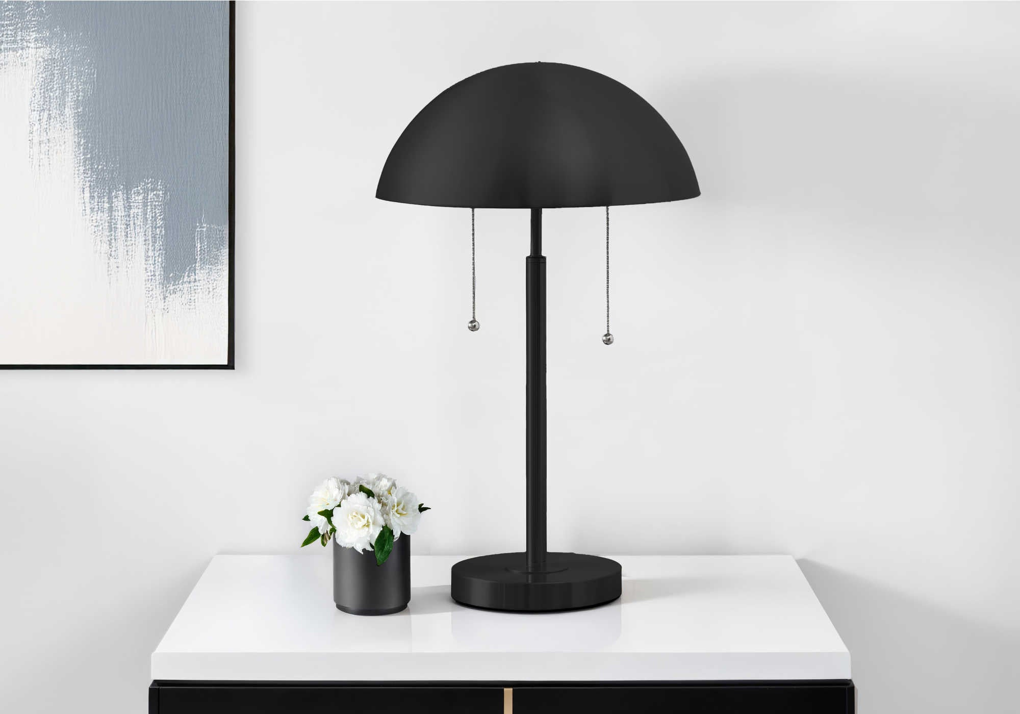 LUMINAIRE - 20"H LAMPE DE TABLE NOIR METAL – I 9953