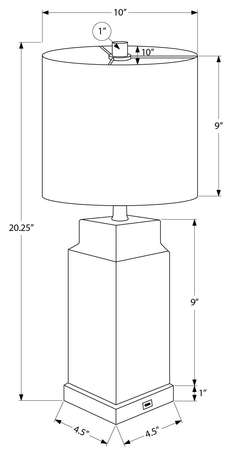 LUMINAIRE - 2MCX / 21"LAMPE DE TABLE CERAMIQUE VERT / USB – I 9966