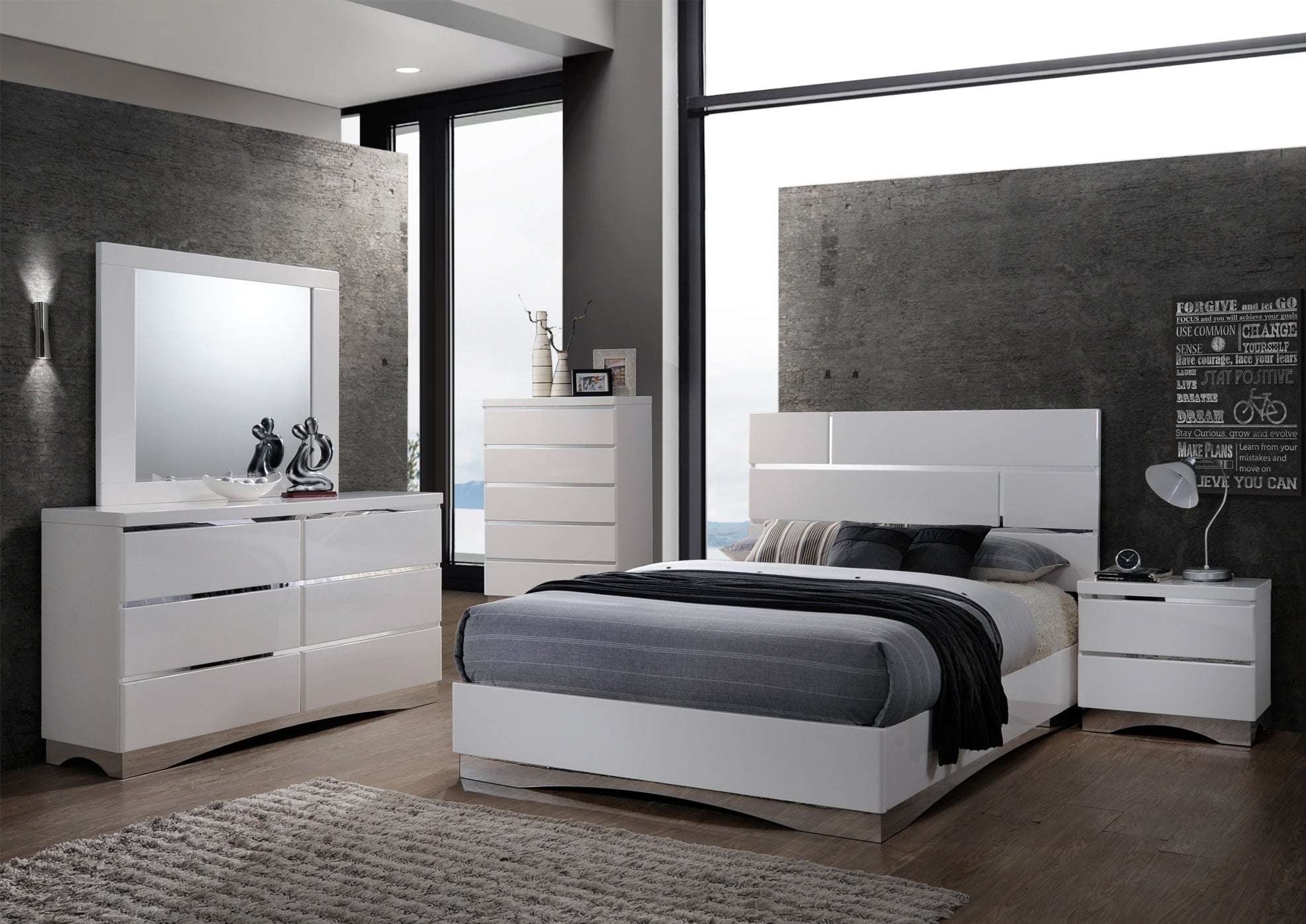 Image of stoney white bedroom set.