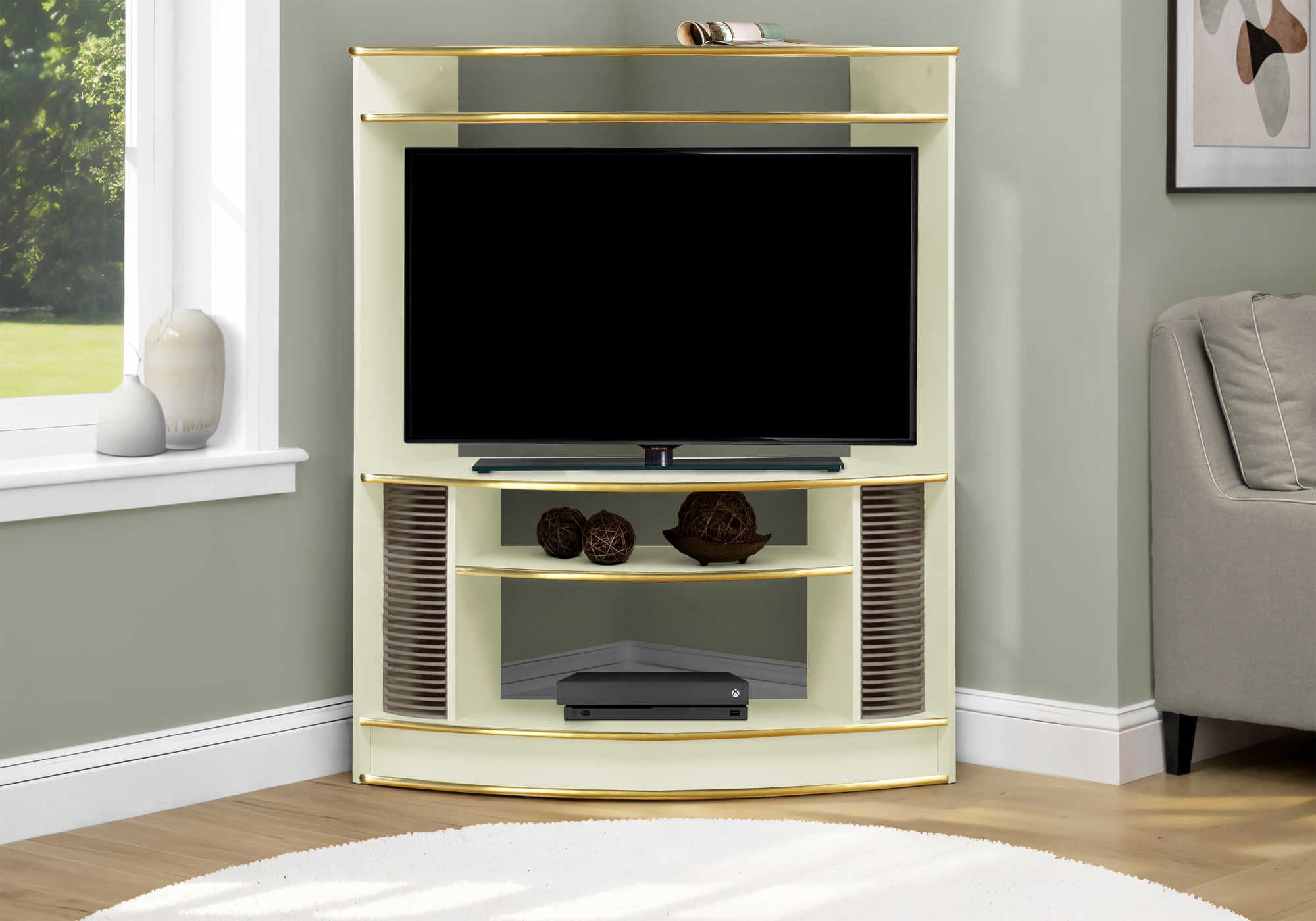 MEUBLE TV - BEIGE / OR DE COIN – TV 8511