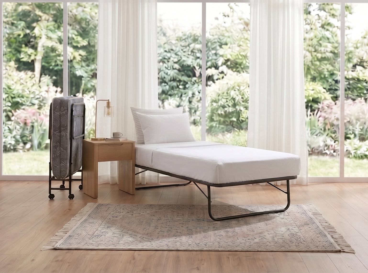 Durable powder-coated steel frame construction Folding Bed – IF-385/386