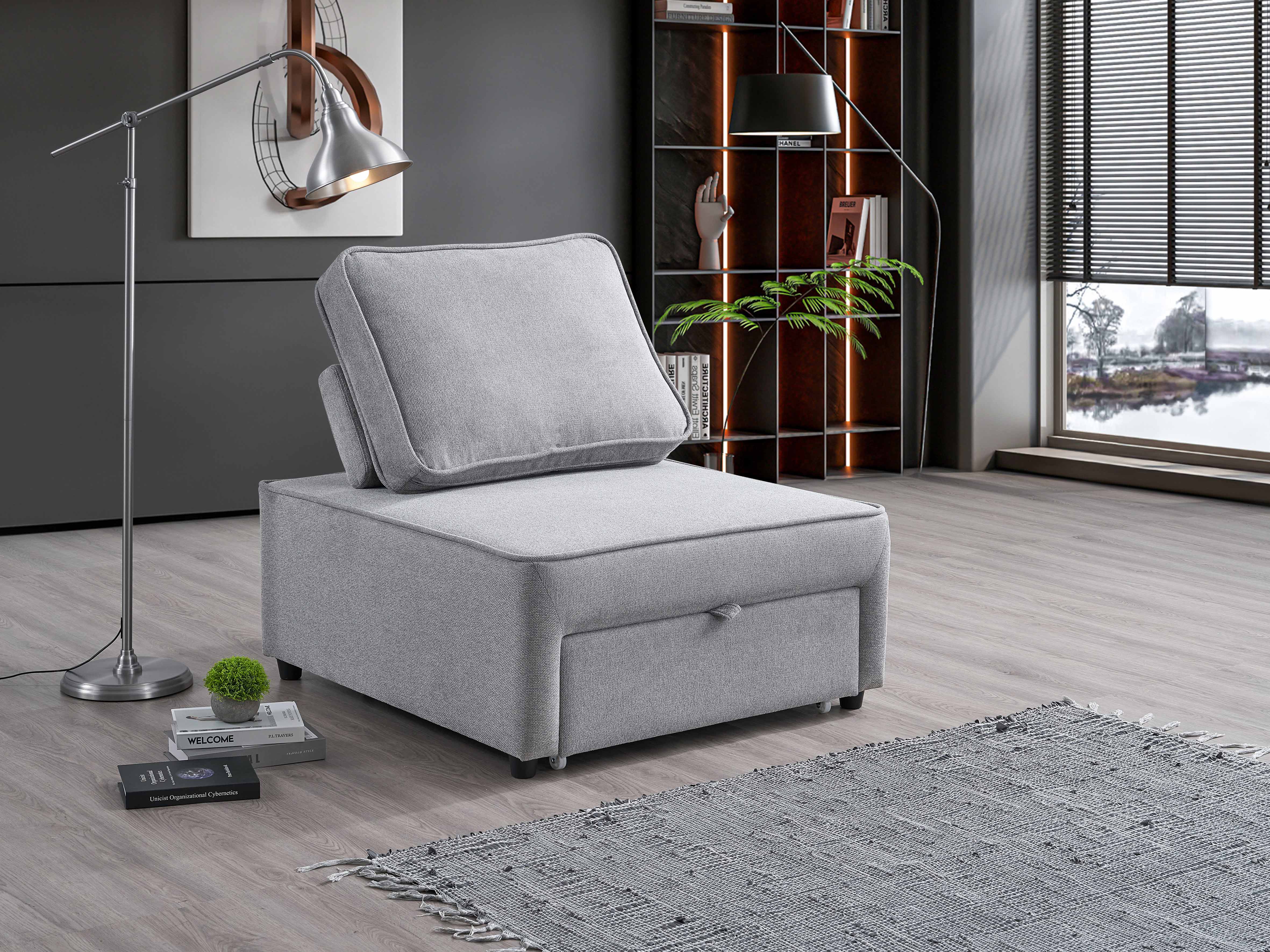 Grey Convertible Sofa Bed Chair – IF-9015