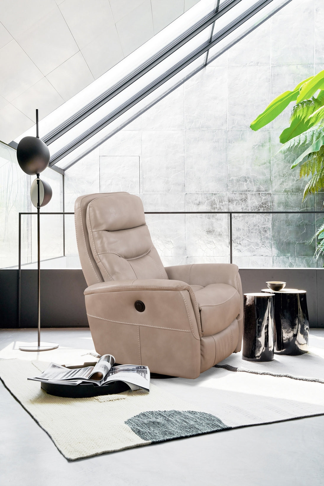 Taupe Leather Power Recliner – IF-6301-M Recliner