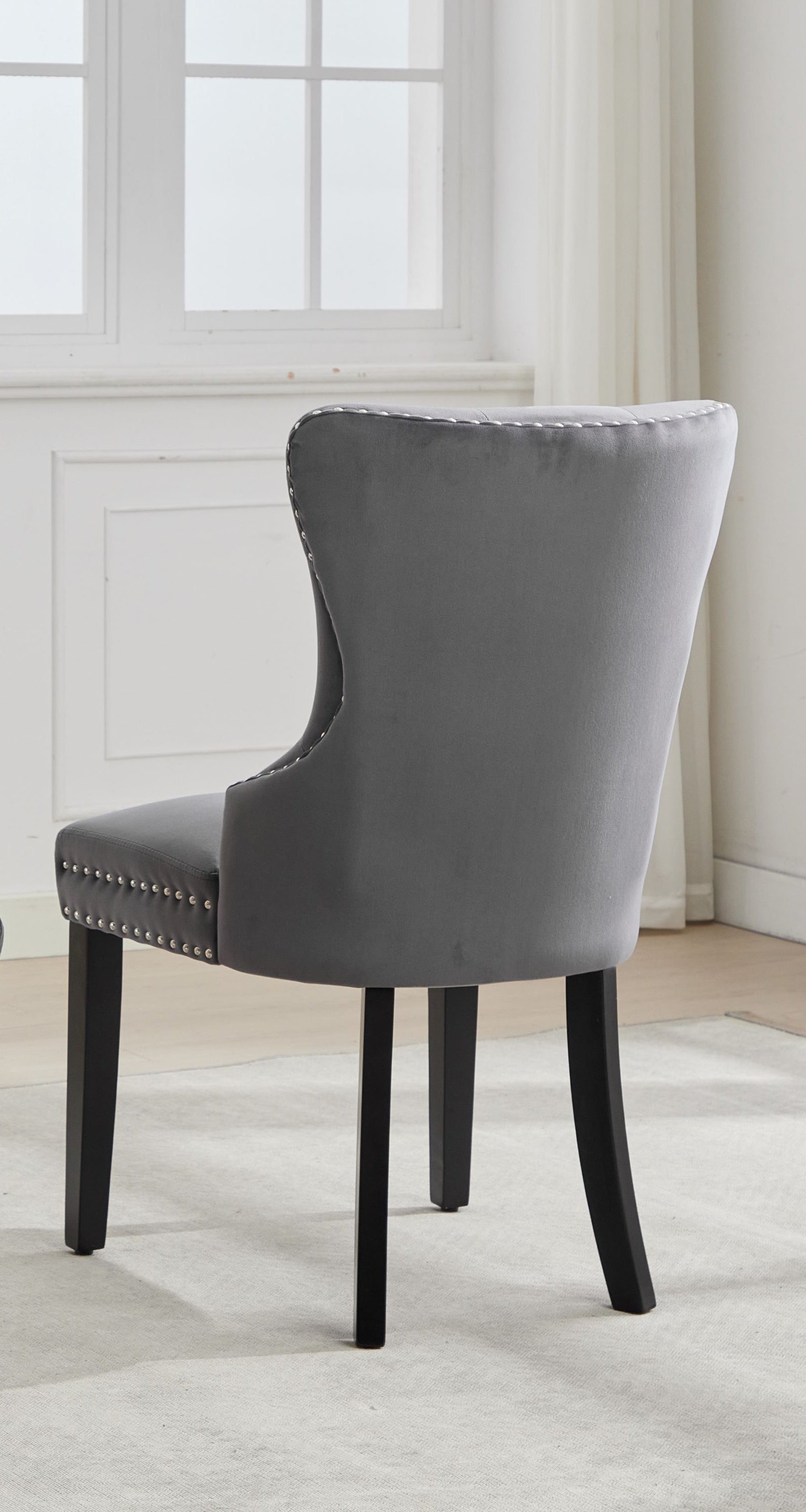 Dark Espresso Wooden Legs Accent Chair – C-1225