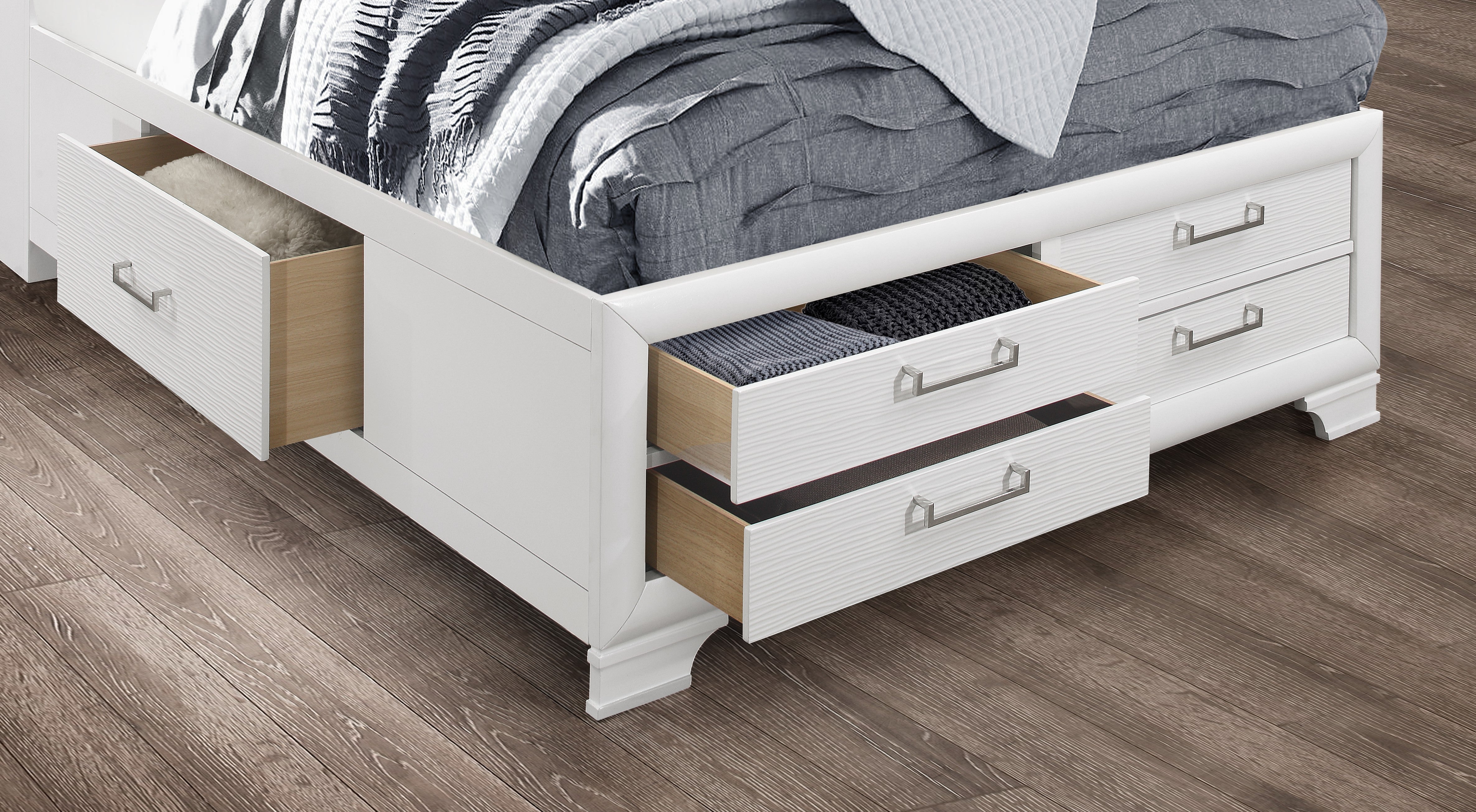 Jordyn White Bookcase Headboard Bedroom Set with Storage – Jordyn (White)