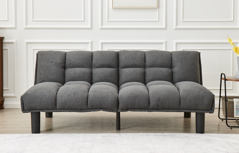 Grey Tufted Convertible Sofa Bed – IF-8060