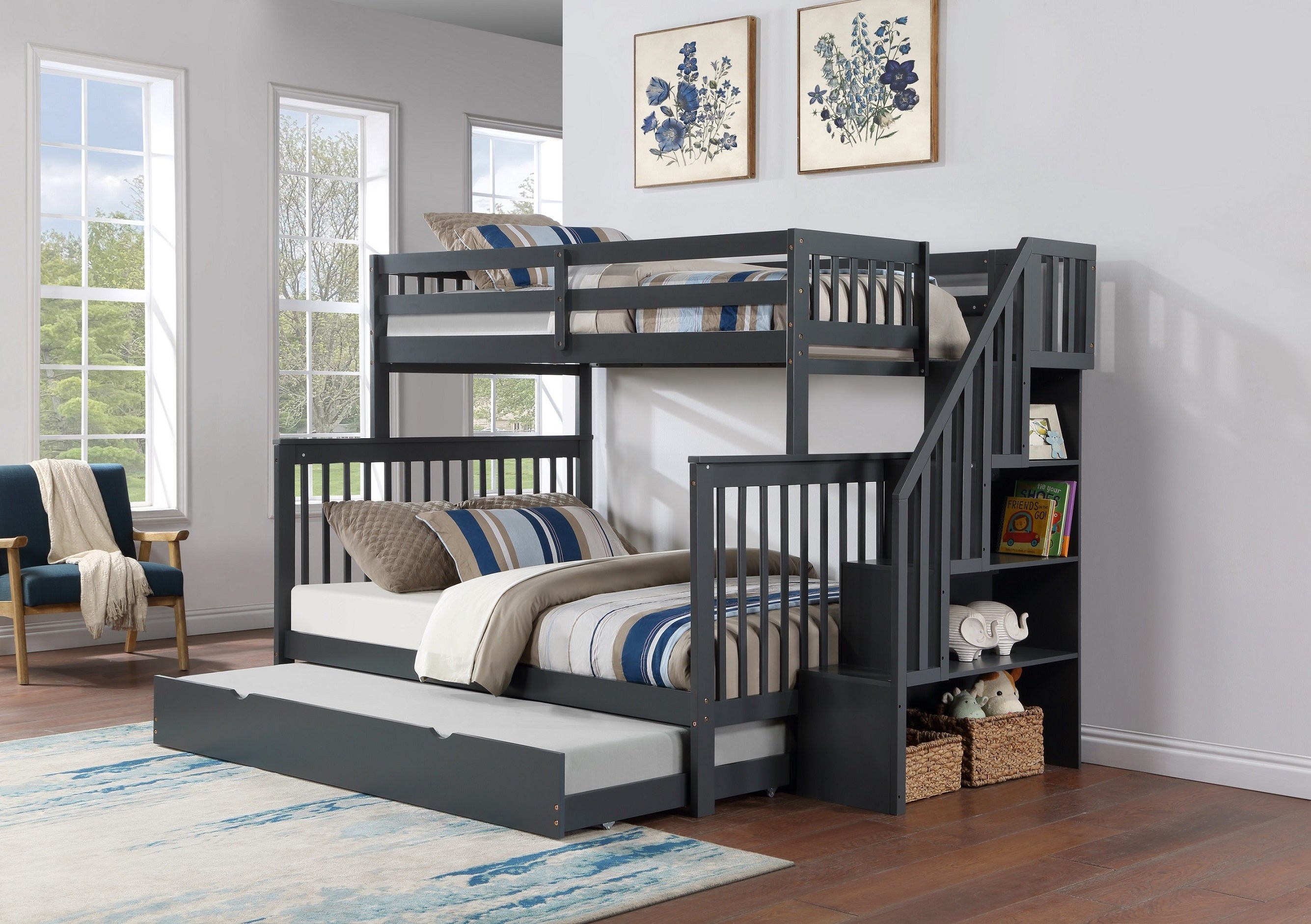 Please note The staircase is Reversible and can be installed on the Left or Right Side Bunk Bed –...