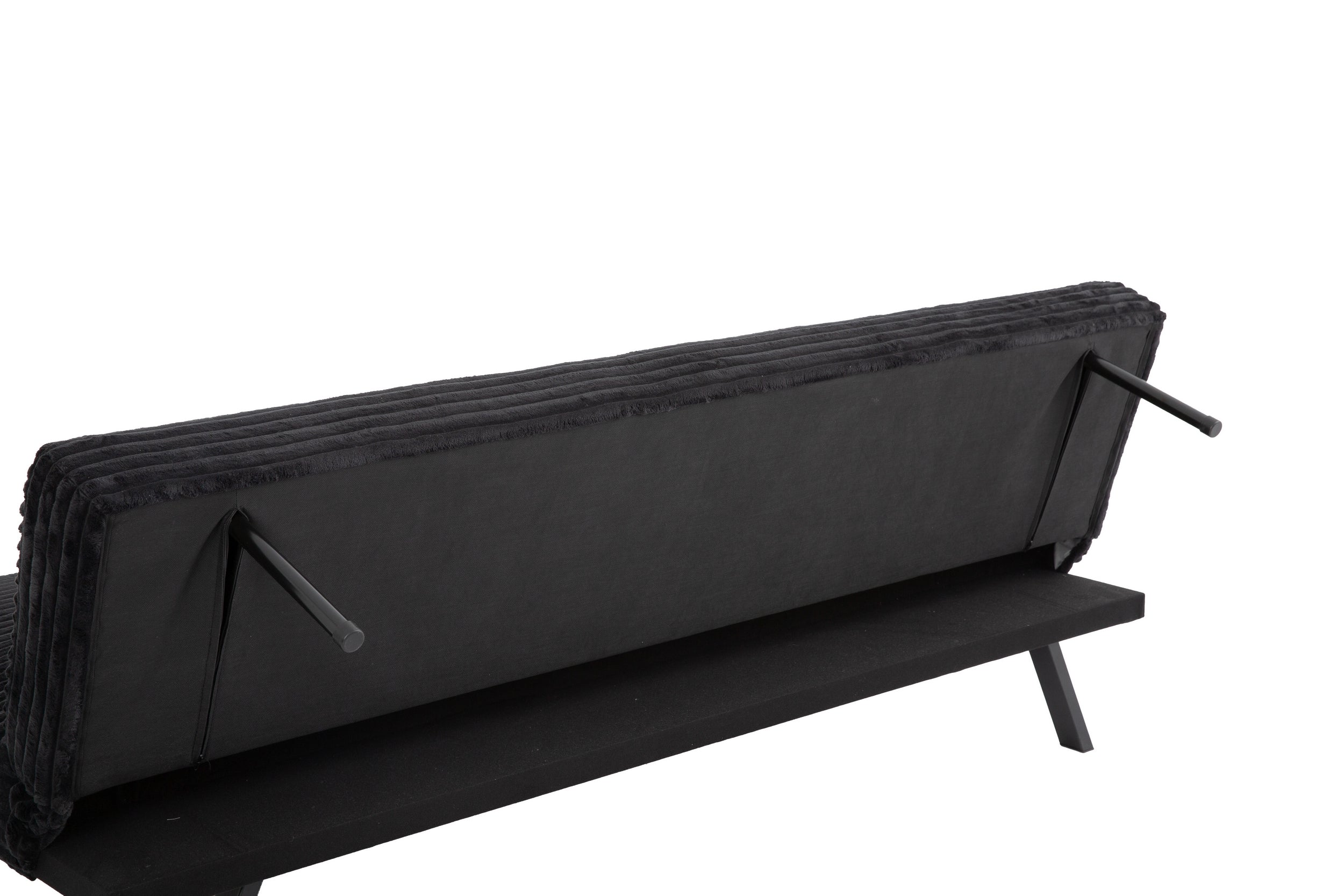 Black Corduroy Sofa Bed with Pillows – IF-8065