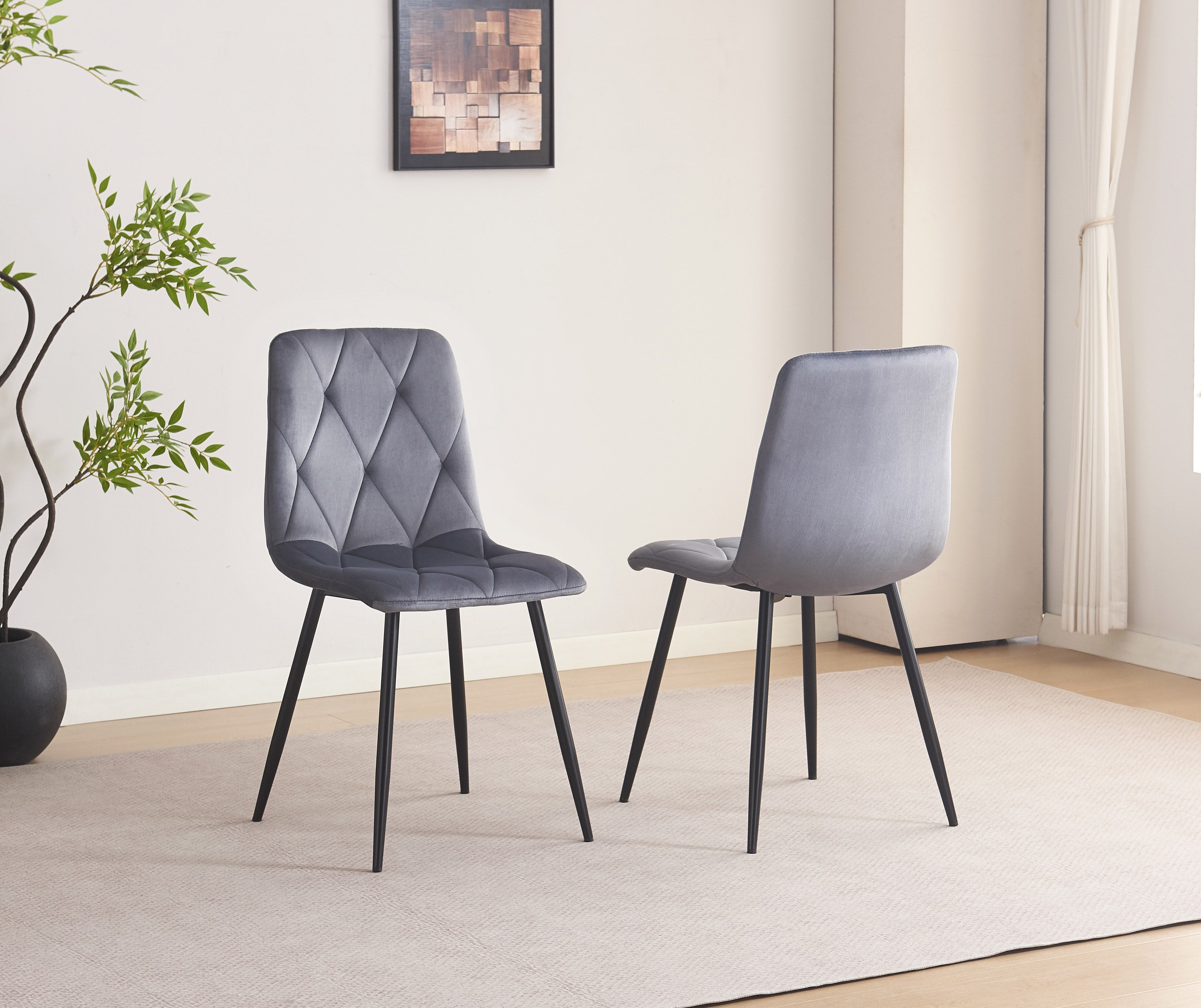 Soft Dark Grey Velvet Chair – C-1632