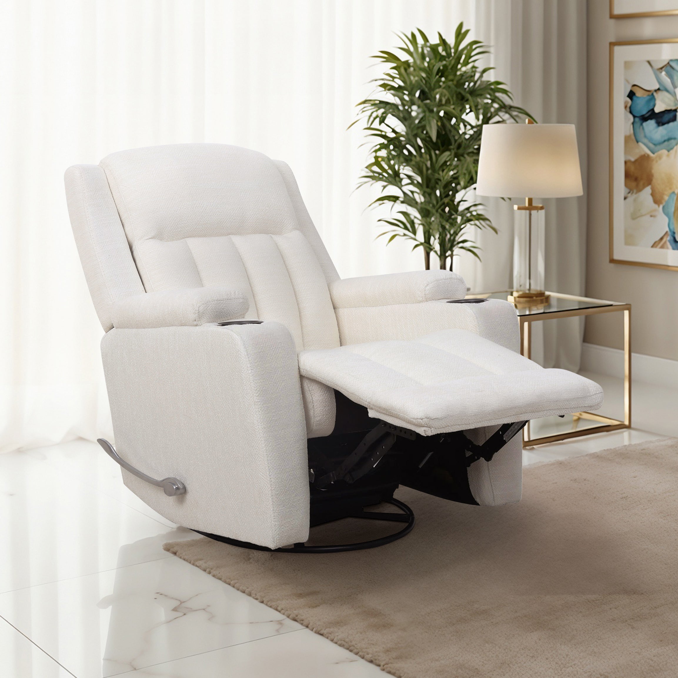 Ivory Leather Power Recliner – IF-6316-M Recliner