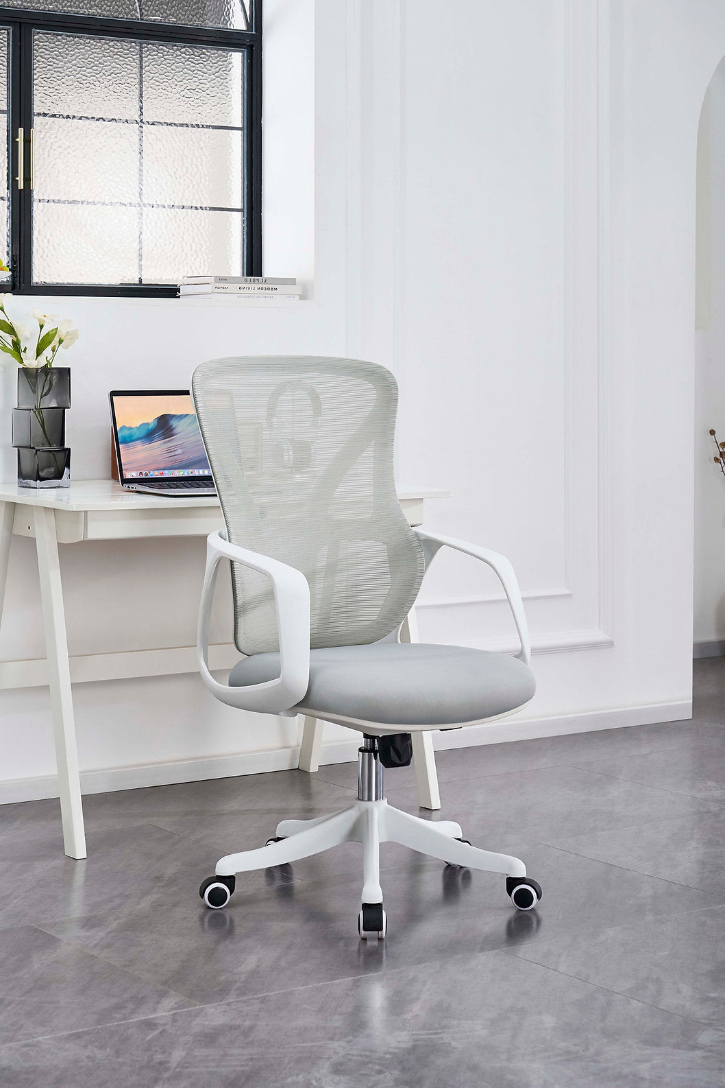 Breathable Grey Mesh Fabric Back Office Chair – C-7441