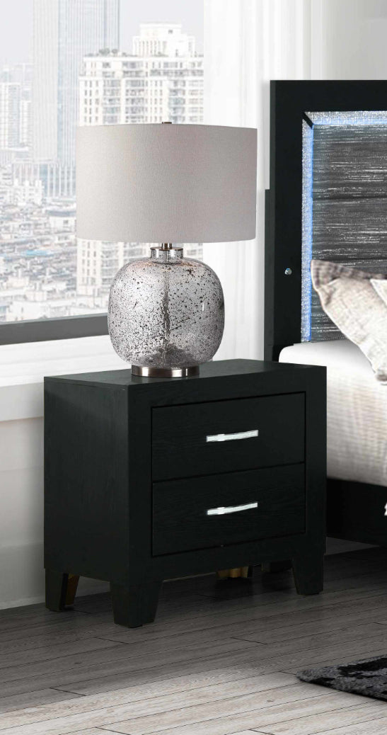 2 spacious pull-out drawers for convenient storage Night Stand – Reid-Black Night Stand