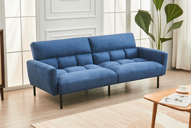 Blue Tufted Sofa Bed – IF-8040