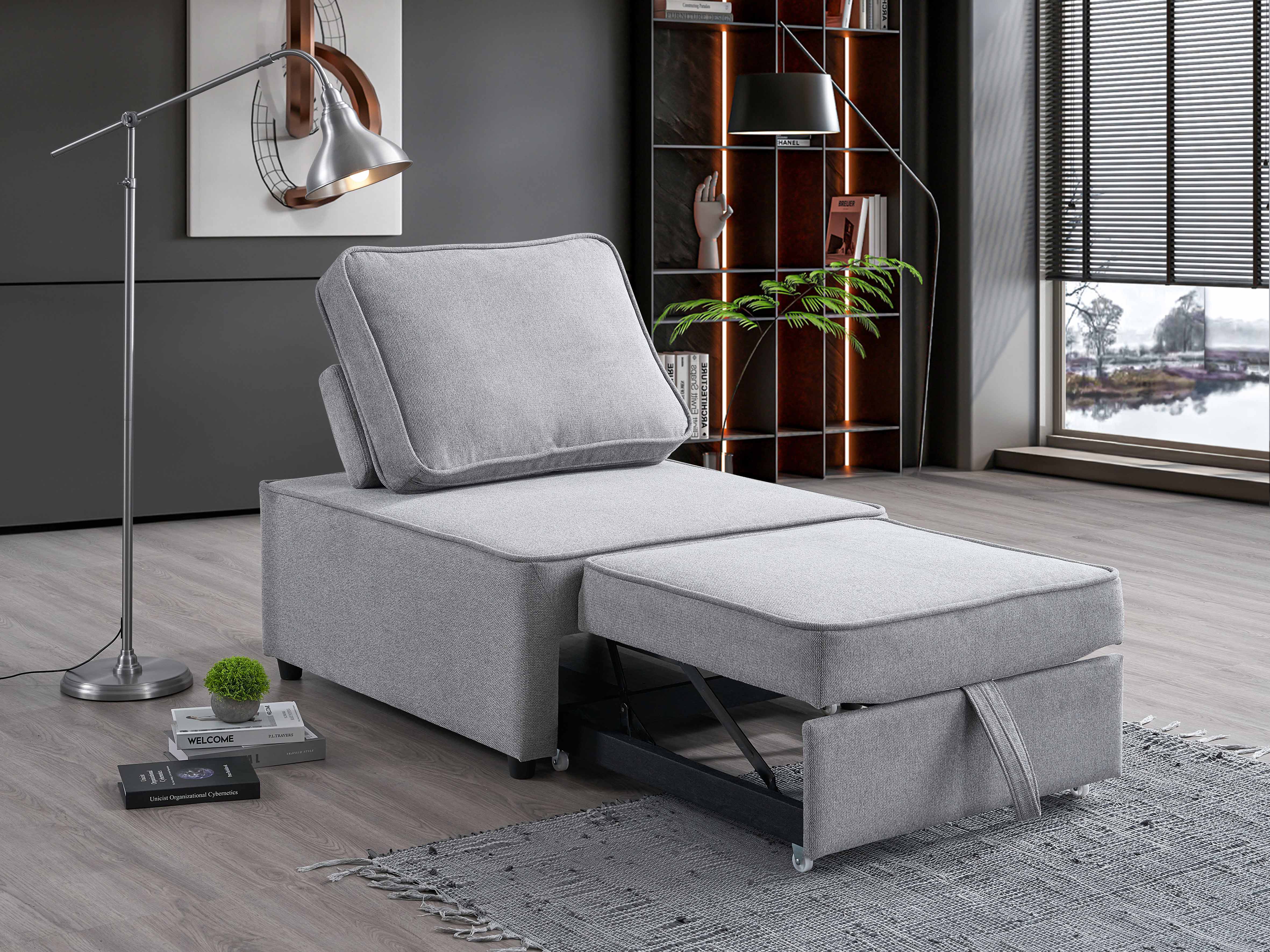 Grey Convertible Sofa Bed Chair – IF-9015