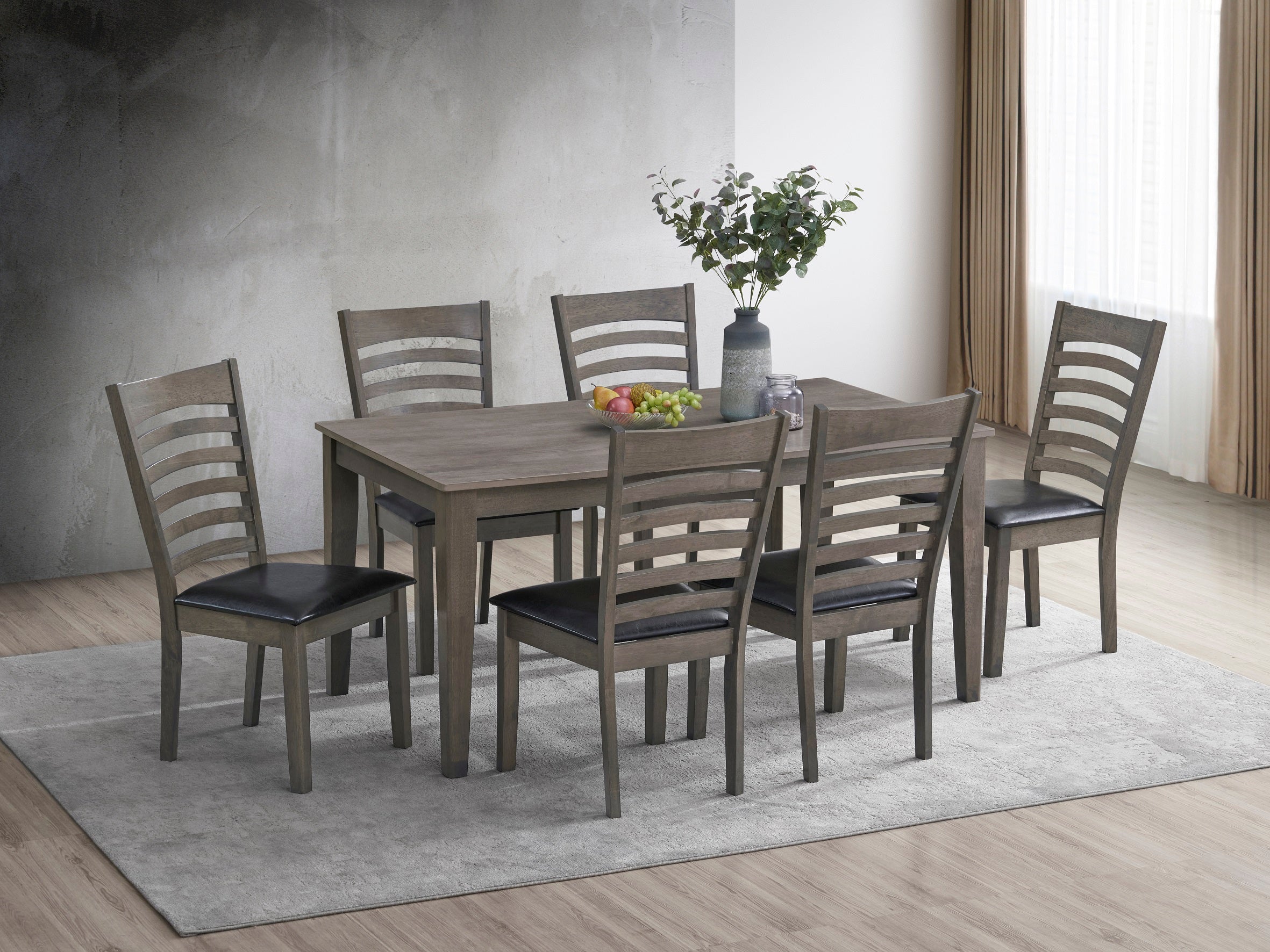 Black PU Upholstered Cushion Seats Dinette Set – T-1080 C-1081