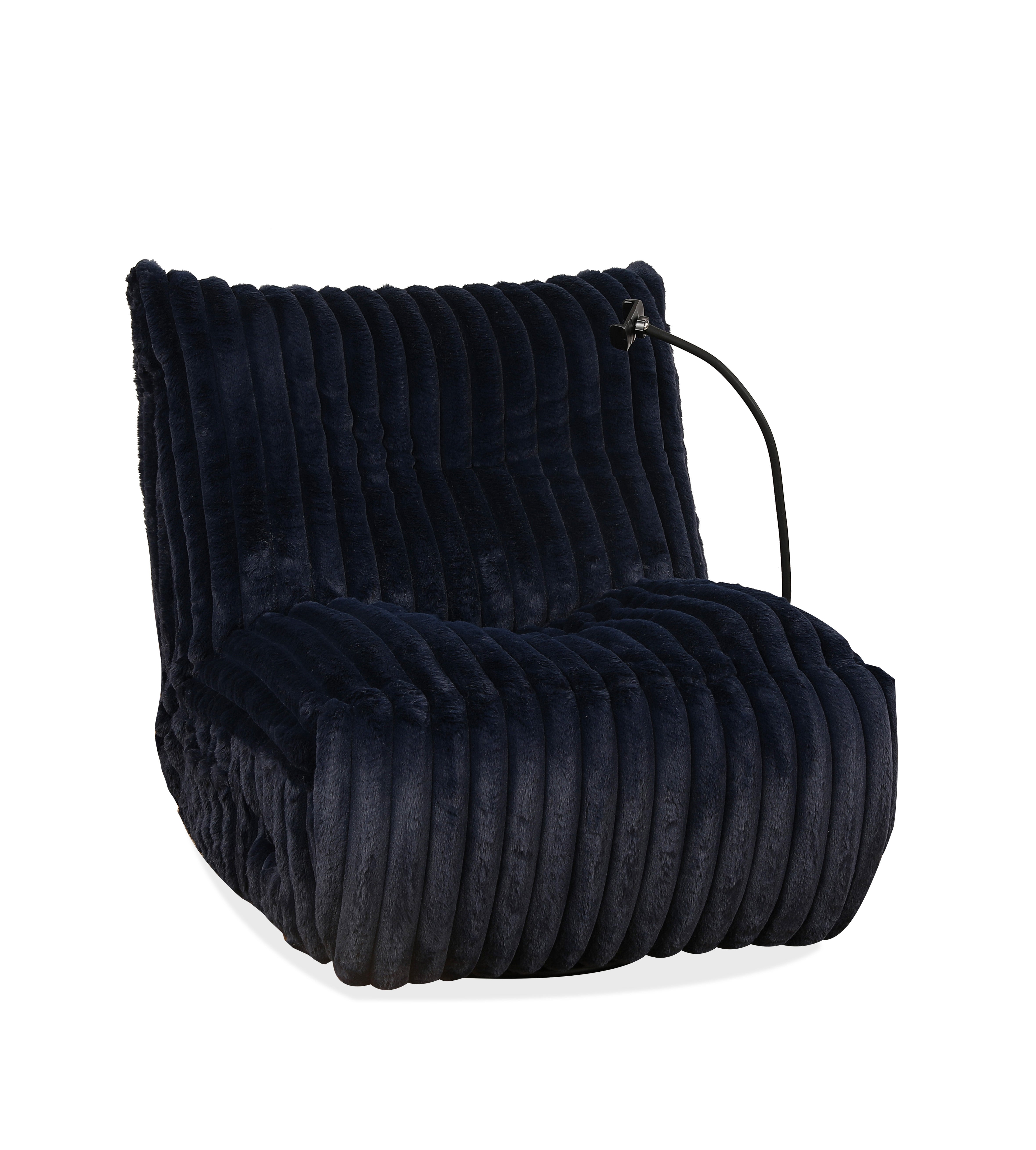Navy Blue Corduroy Bean Bag-Style Recliner – IF-6306-M Recliner