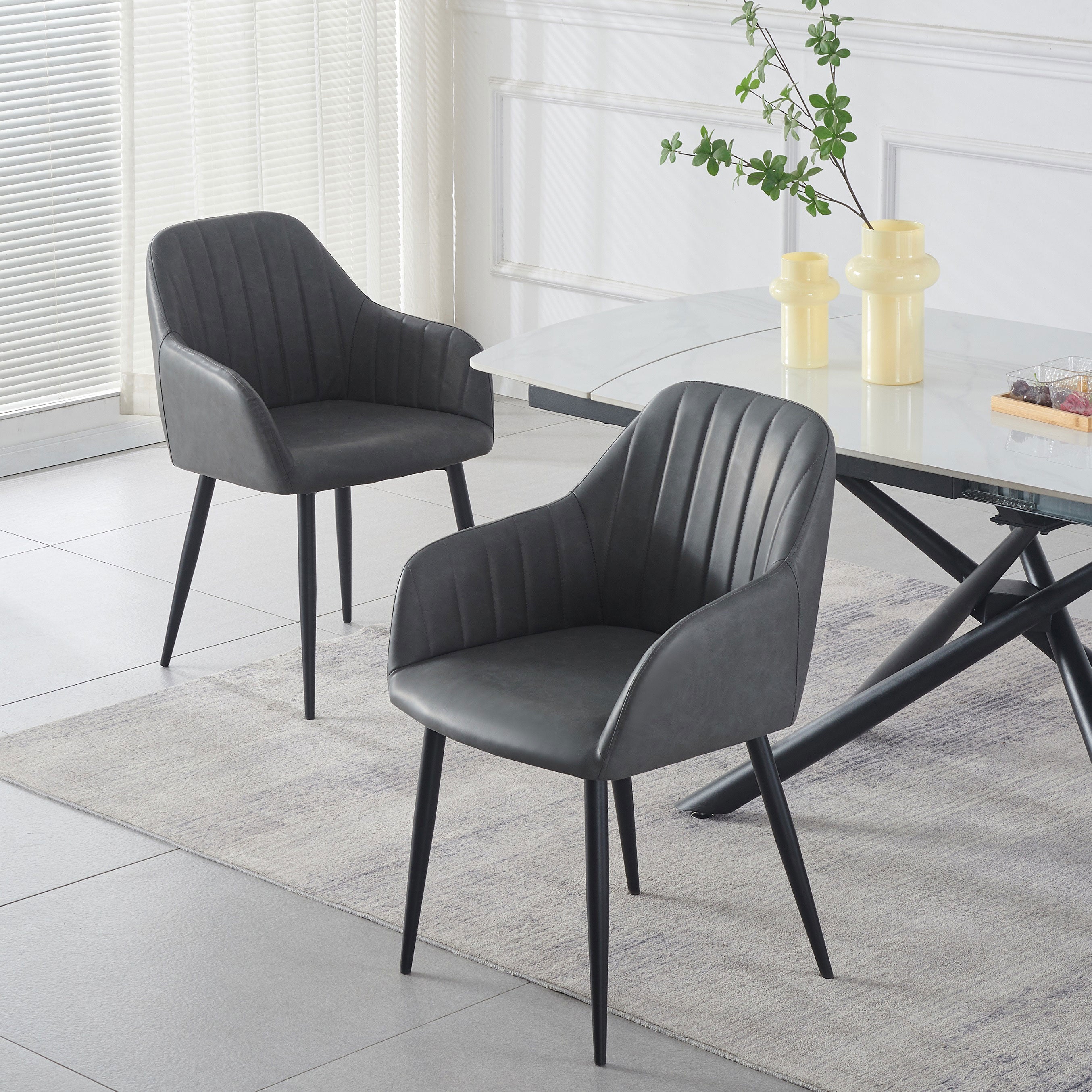 Upholstered in Soft Grey PU Chair – C-1416
