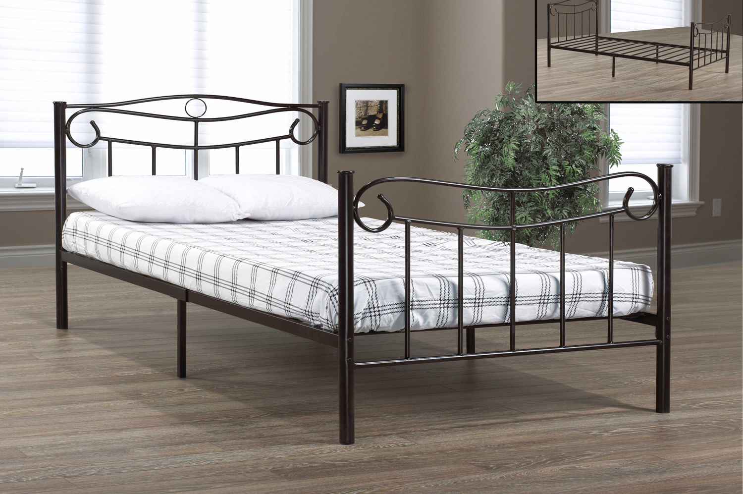 Image of if-151 - single or double bed - platform bed includes mattress support.