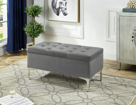 Grey Tufted Storage Bench – IF-6255