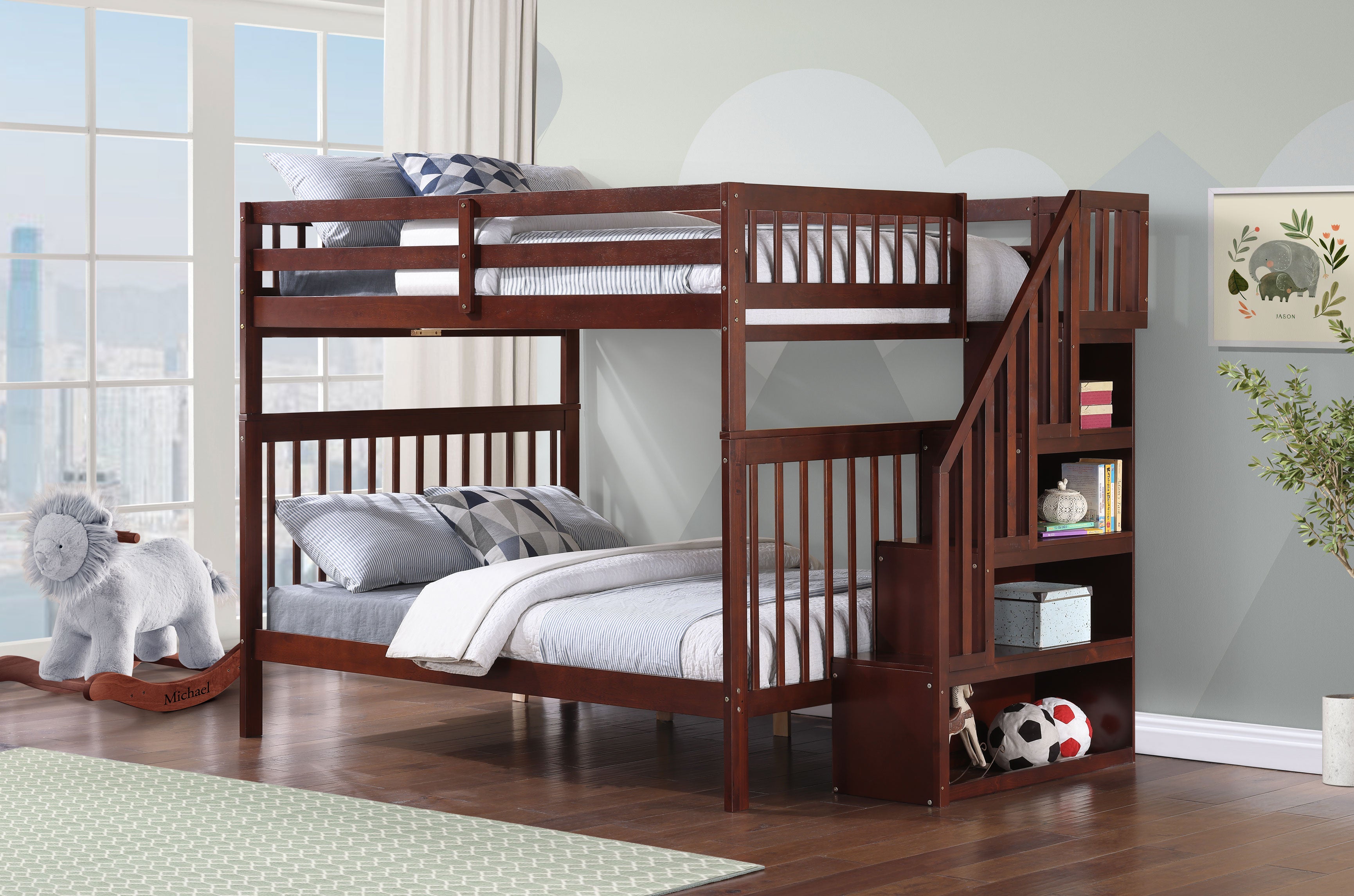 Please note The staircase is Reversible and can be installed on the Left or Right Side Bunk Bed –...