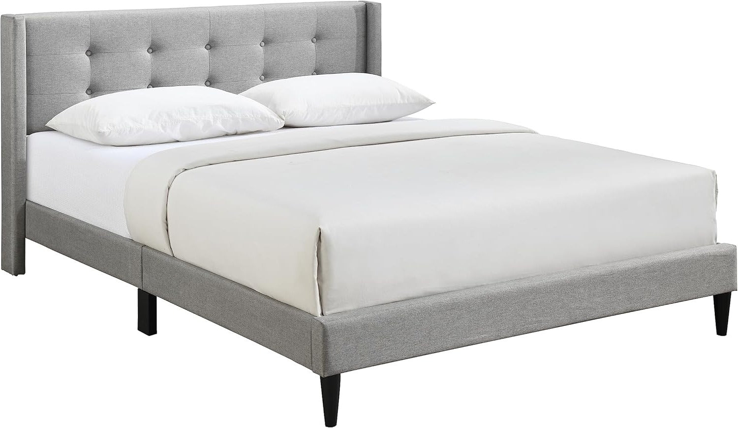 Grey Tufted Upholstered Bed – IF-5270