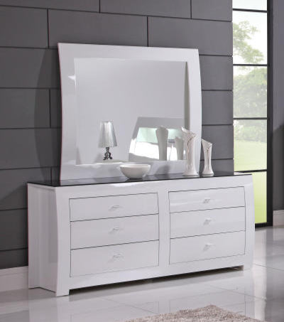 Features 6 Pull-Out Drawers Dresser & Mirror Set – Barcelona D/M