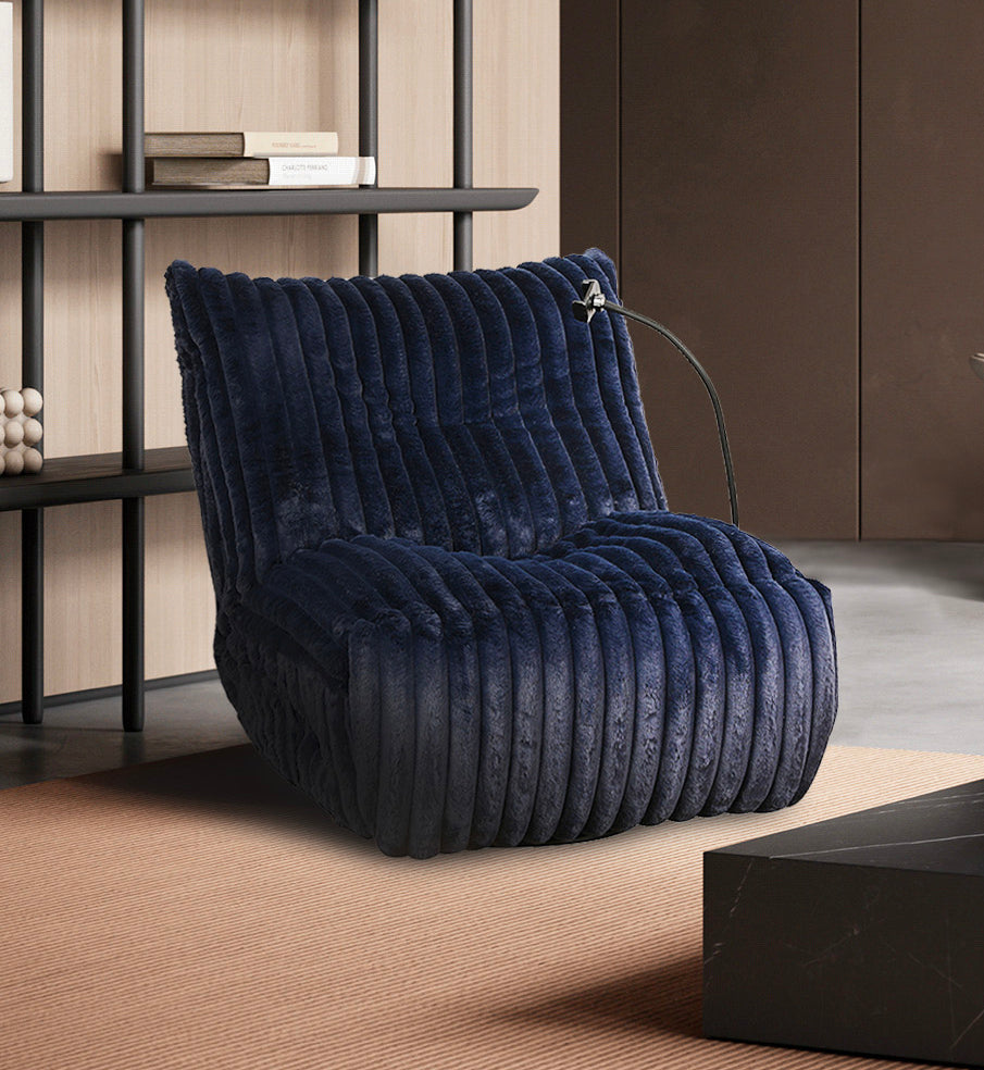 Navy Blue Corduroy Bean Bag-Style Recliner – IF-6306-M Recliner