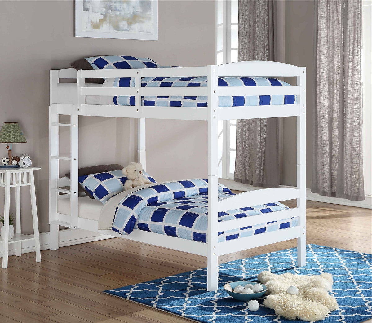 White Finish Bunk Bed – B-124W