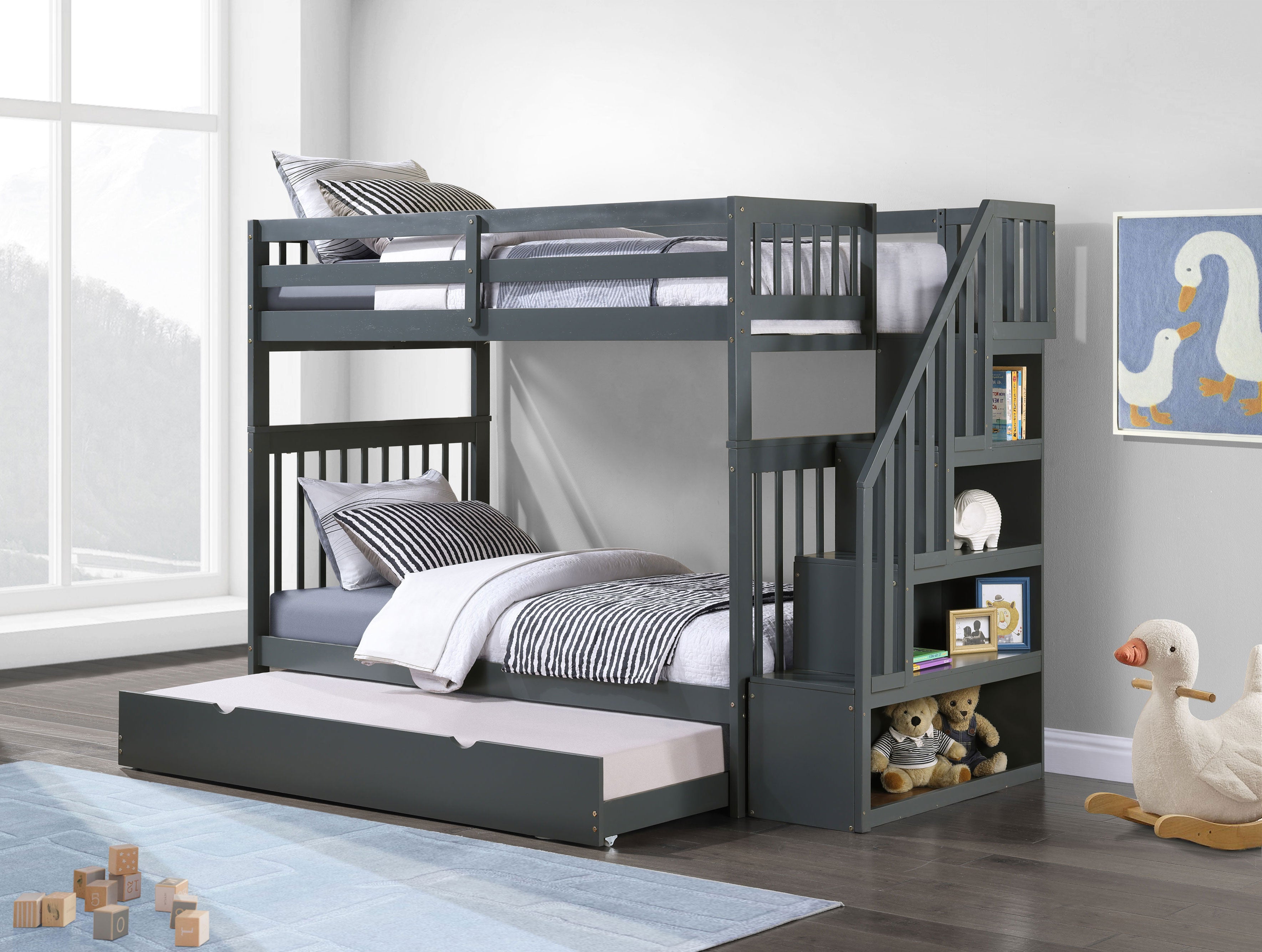 Please note The staircase is Reversible and can be installed on the Left or Right Side Bunk Bed –...