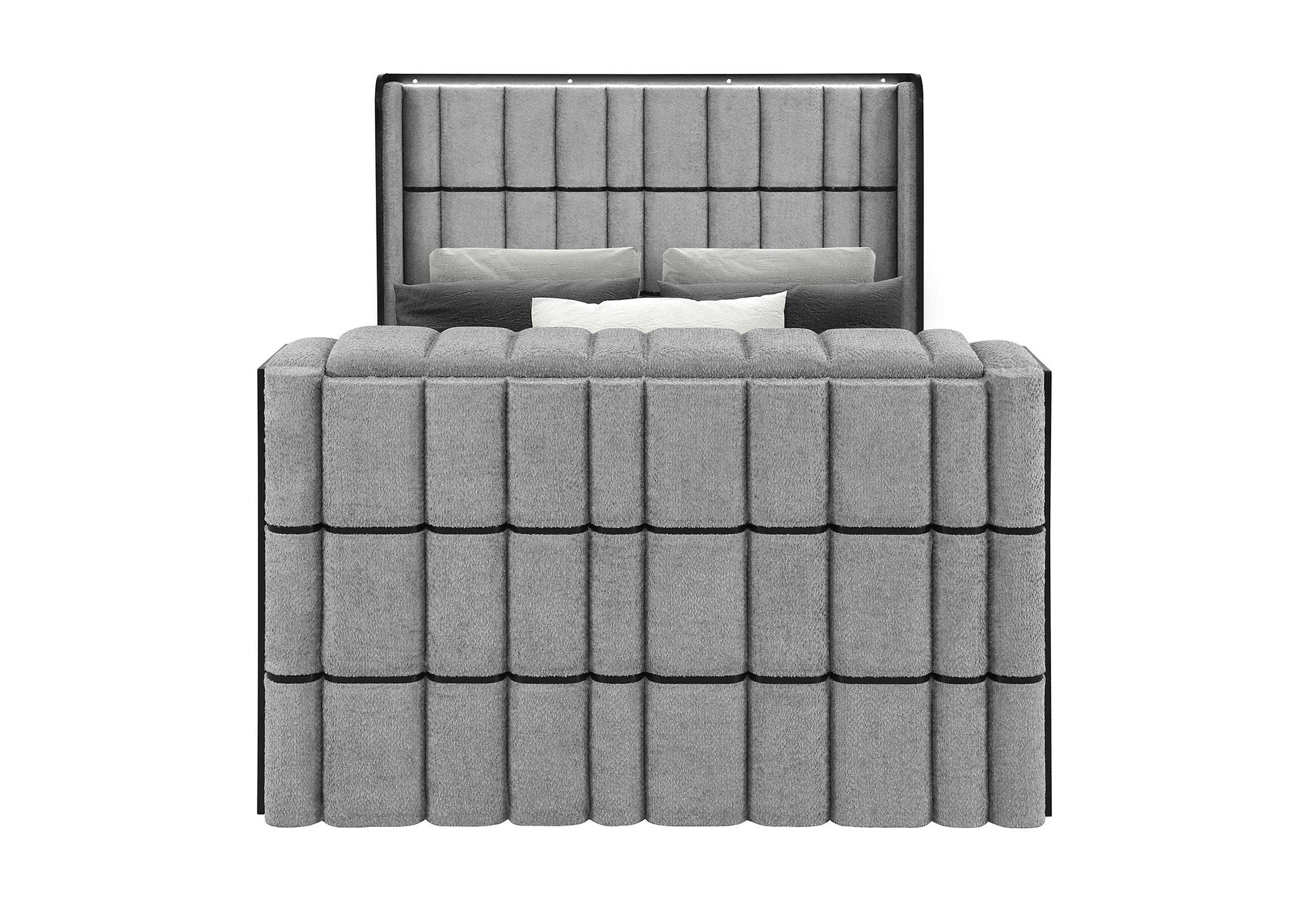 Isabella - Grey Bedroom Set with TV support