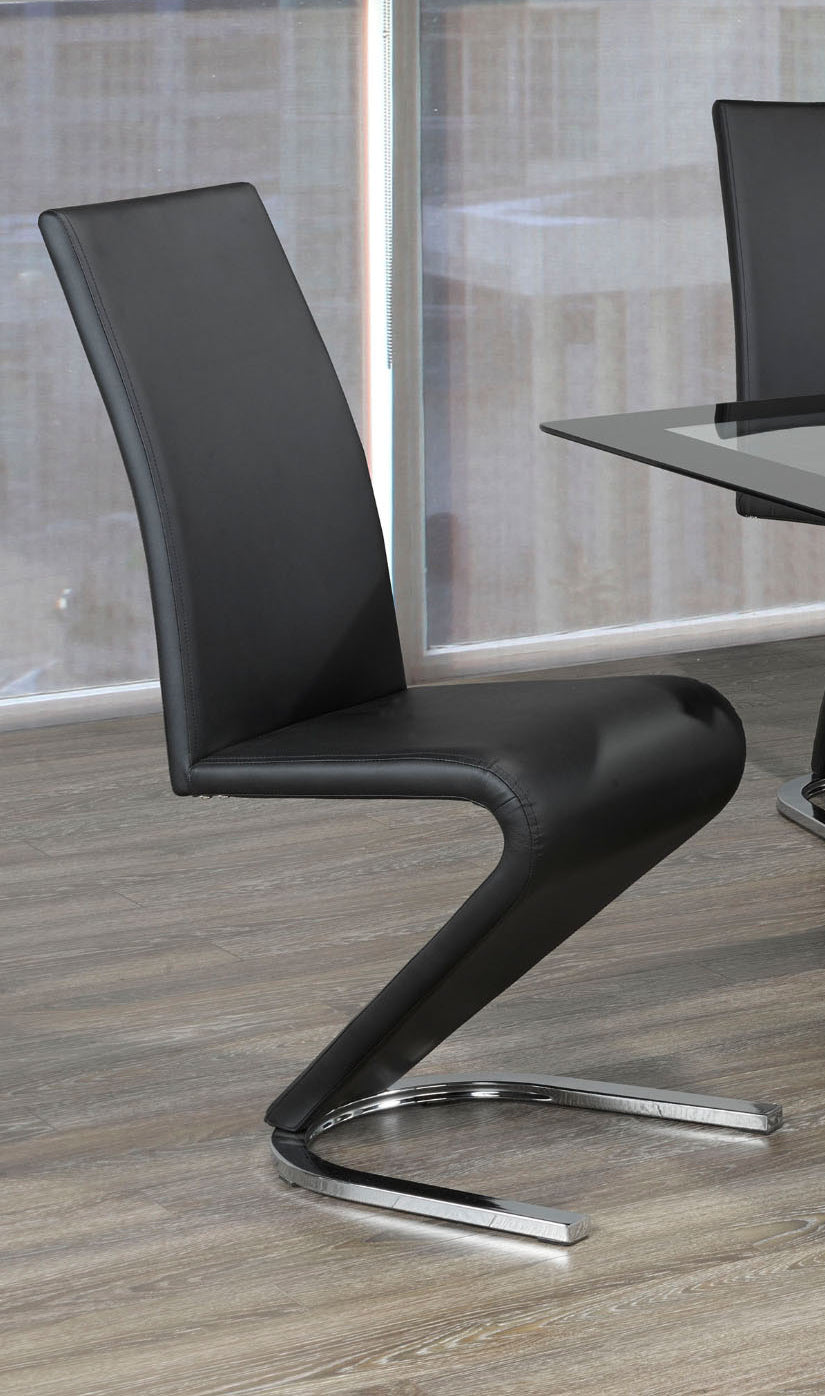 Upholstered in smooth black faux leather for easy cleaning Chair – C-1785