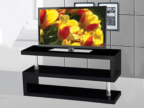 Black High Gloss TV Stand with Chrome Legs – IF-5015B