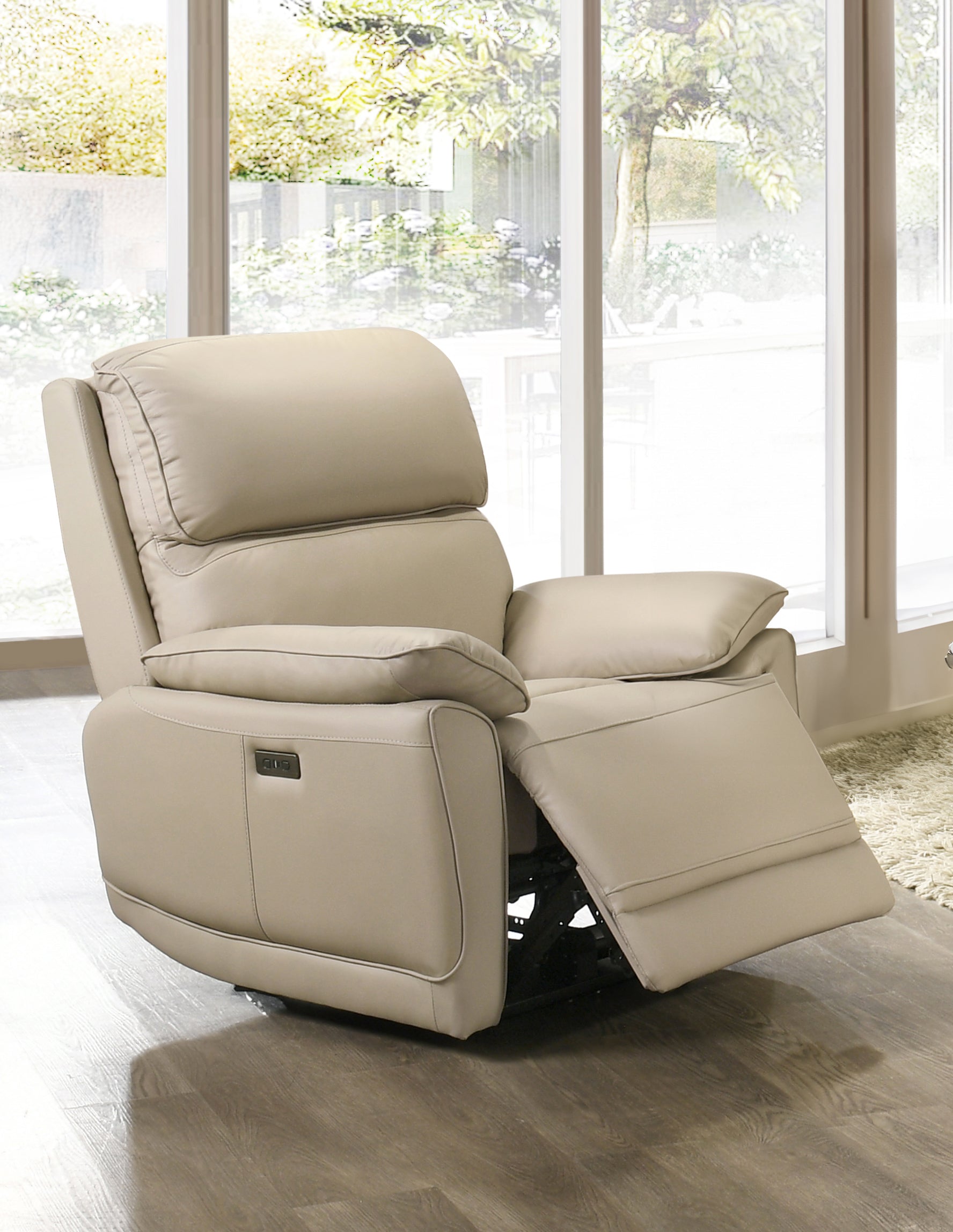 Beige Leather Power Recliner Chair – IF-8172-C Recliner